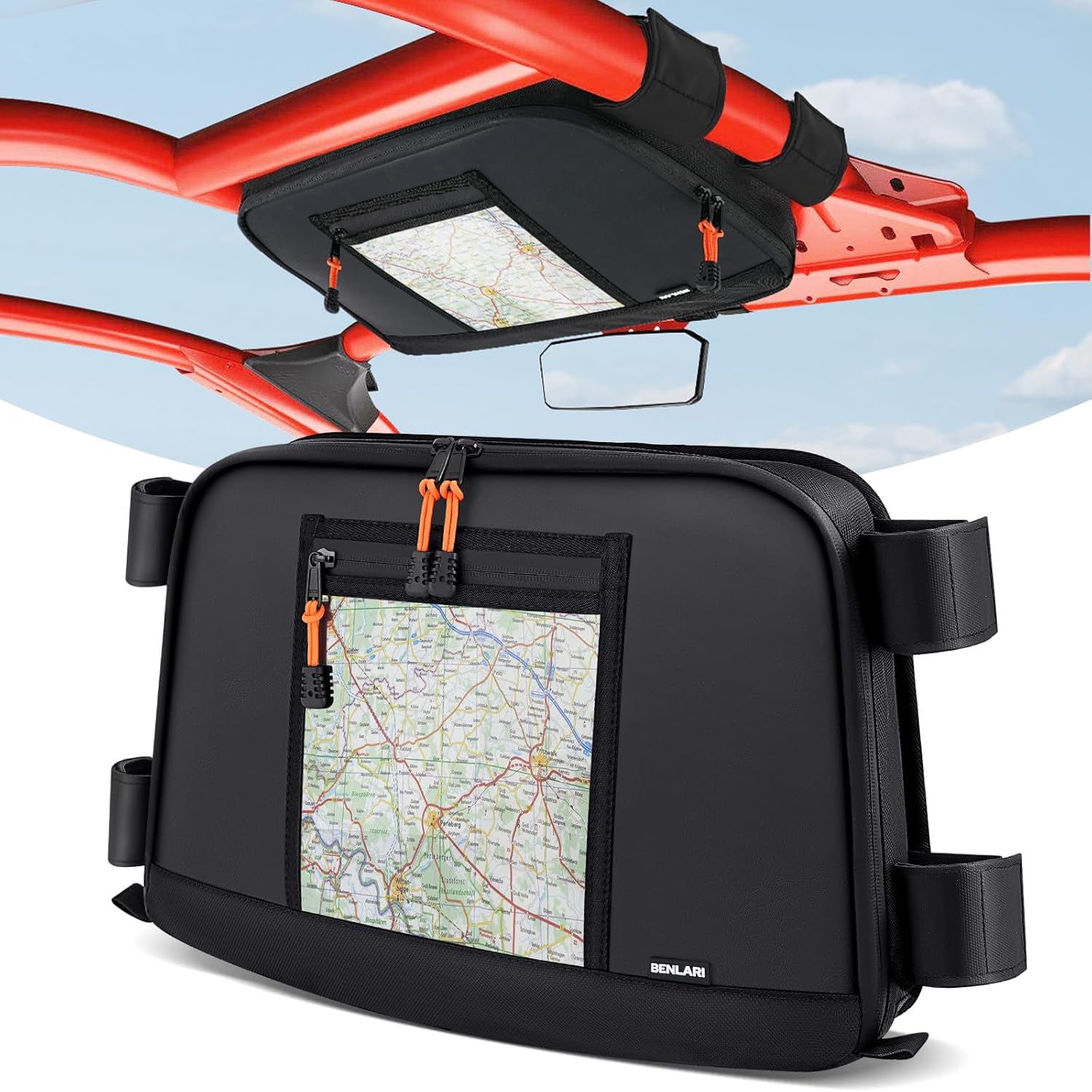 Benlari X3 Overhead Roof Storage Bag, 13.6L Water-Resistant Roof Bag Compatible for Can-Am Maverick X3 Max RS DS Turbo R 2017-2024, Replacement for 715004275