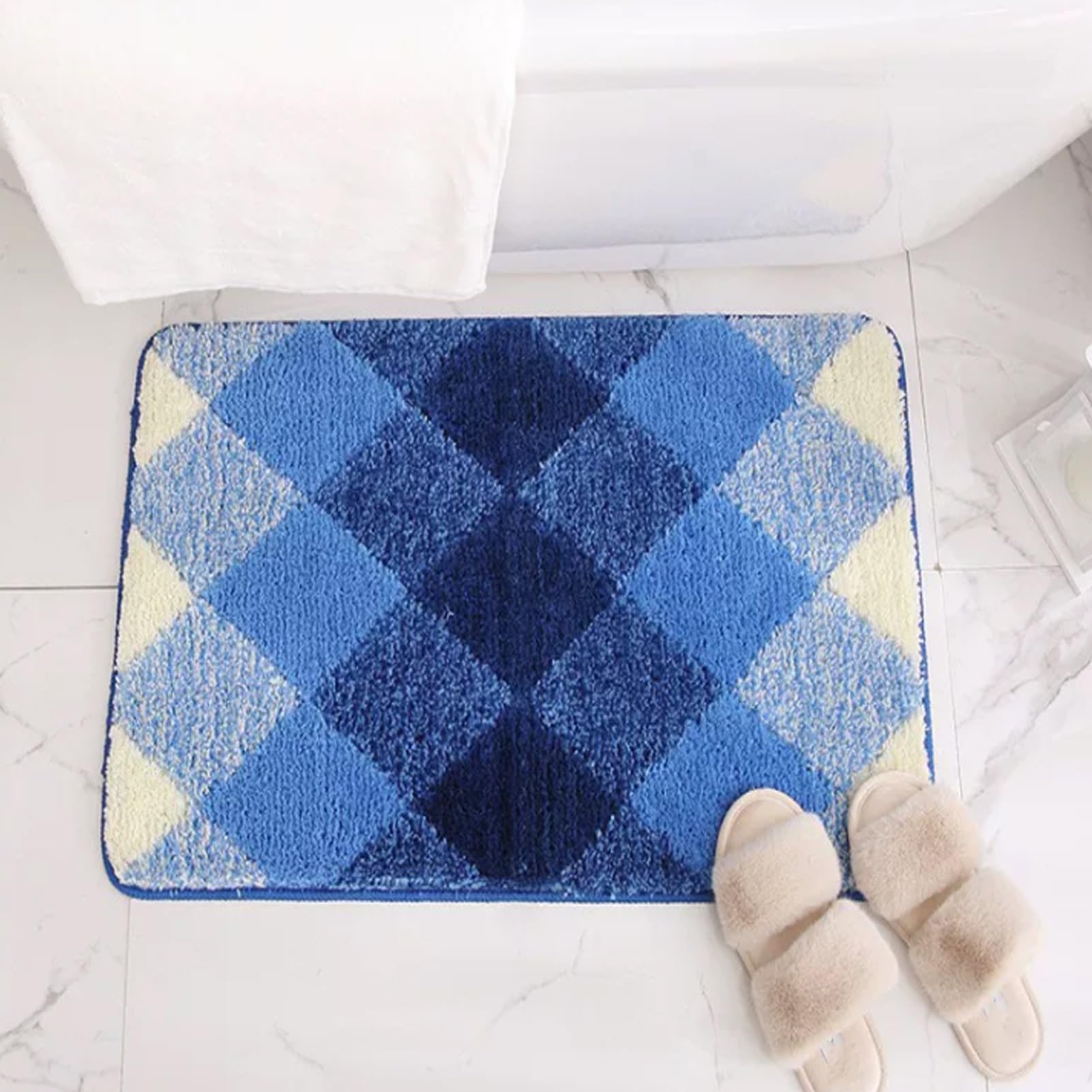 Tapis de salle de bain bleu super absorbant de qualité supérieure