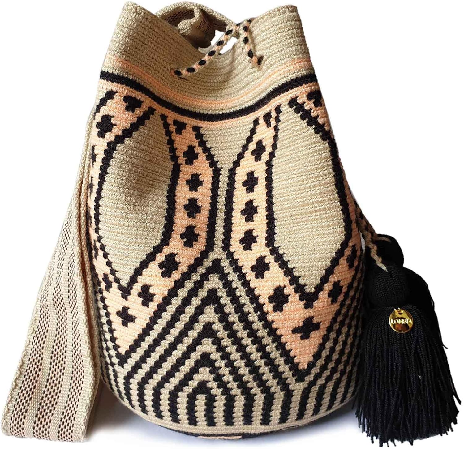 Traditional WAYUU Bag, Original Crochet Crossbody, Handmade Colombian Bucket Bag, Ethical Purse, Artisanmade Mochila.