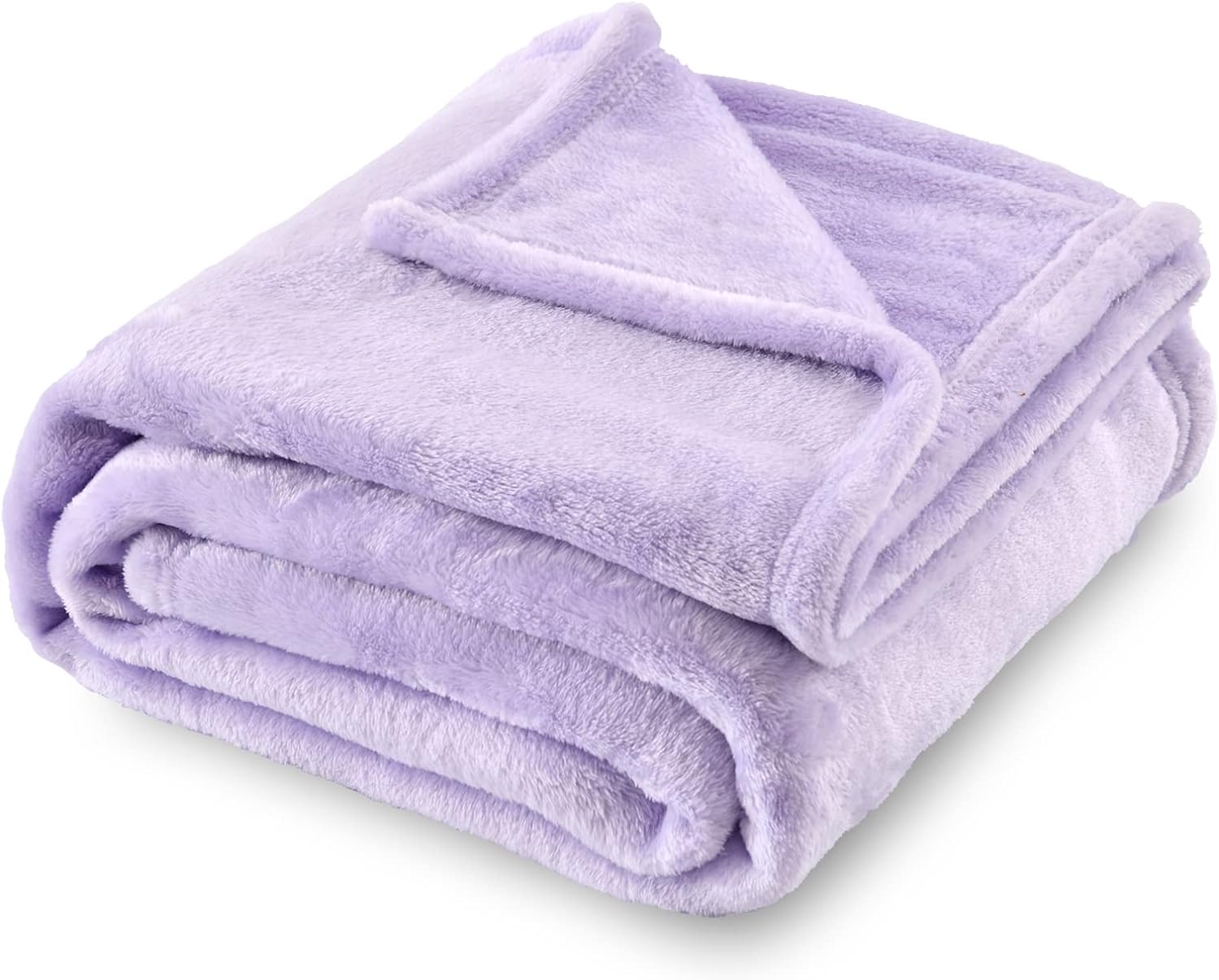 SOCHOW Flannel Fleece Blanket Throw Size, All Season Super Soft Cozy Blanket for Bed or Couch, Lilac, 50x60 inches