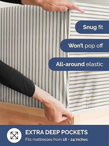 Miniatura 3 de Juego de sábanas de tamaño king, transpirables, refrescantes, con esquinas extraprofundas de 18-24 pulgadas, de ajuste fácil y seguro, suaves, sin