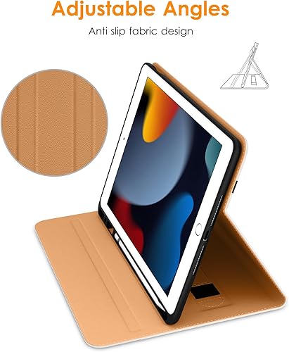 Miniatura 2 de DTTO Funda para iPad de 987 generación de 10.2 pulgadas 202120202019, funda de cuero prémium con soporte para lápiz Apple integrado, encendido y
