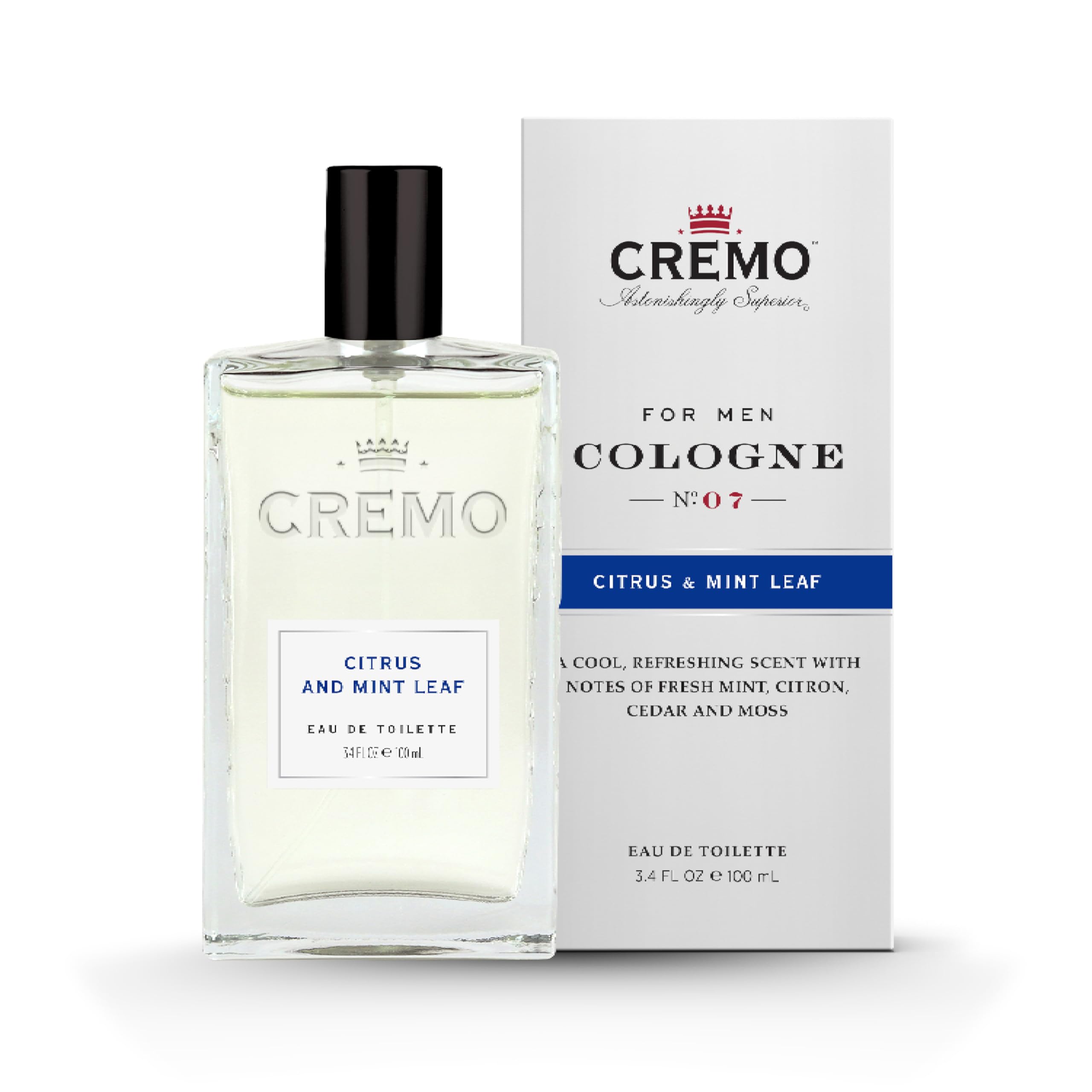 Cremo Citrus & Mint Leaf Eau de Toilette - Fresco e rivitalizzante - 100 ml | Creata da esperti di fragranze di fama mondiale, questa fragranza iconica rivela note complesse e persistenti.