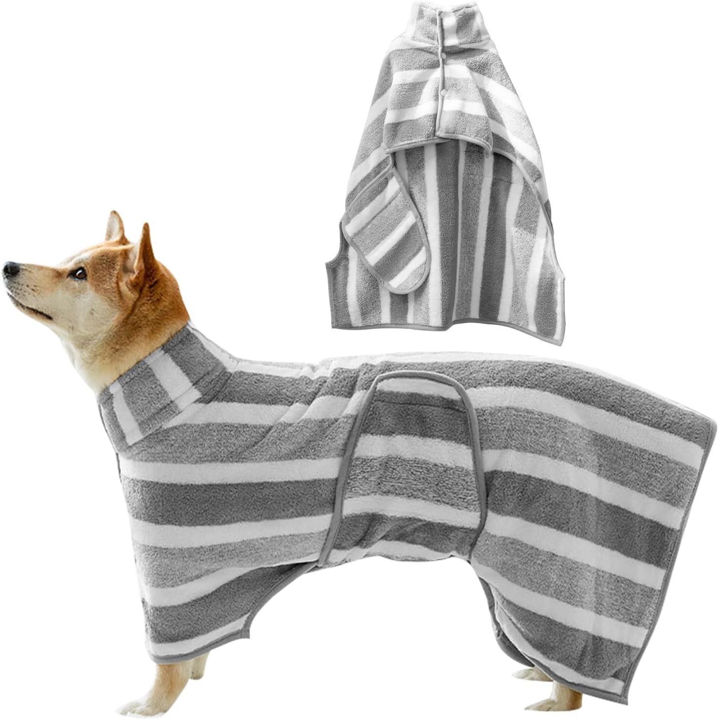 Dog Drying Coat,Super Absorbent Dogs Bathrobe Microfibre Dog Towel Fast ...