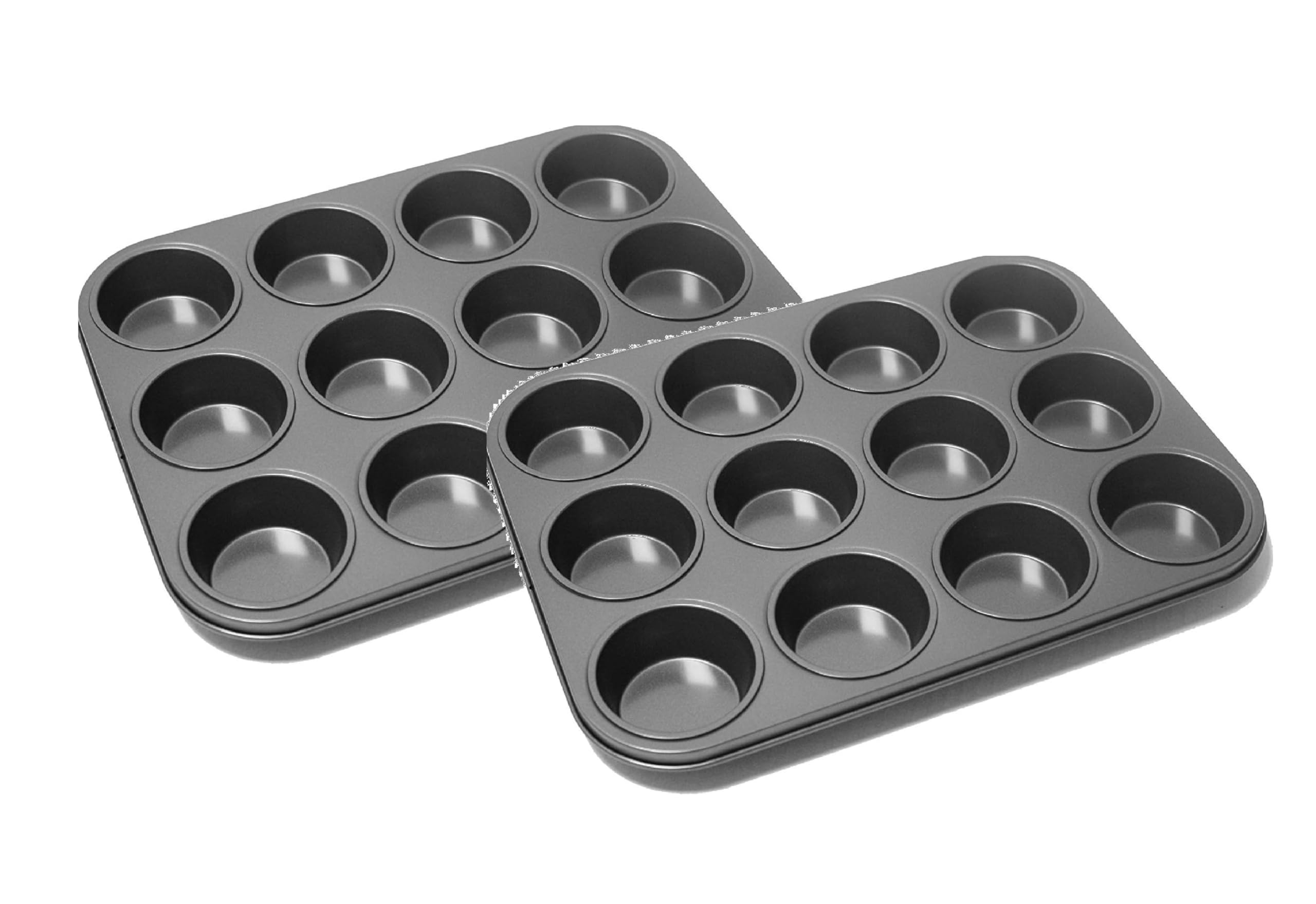 E-Fast 2pcs Muffin Tray 12 Cups Muffin Tray Bakeware Cupcake Moulds [Energy Class A+]