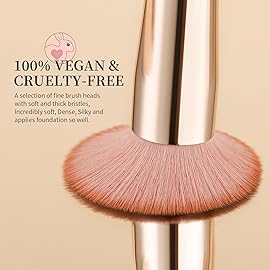 DUcare Foundation Concealer Brush 2Pcs Flat Top Kabuki Brush for Face Synthetic Liquid Blending Mineral Powder Makeup Tools pink