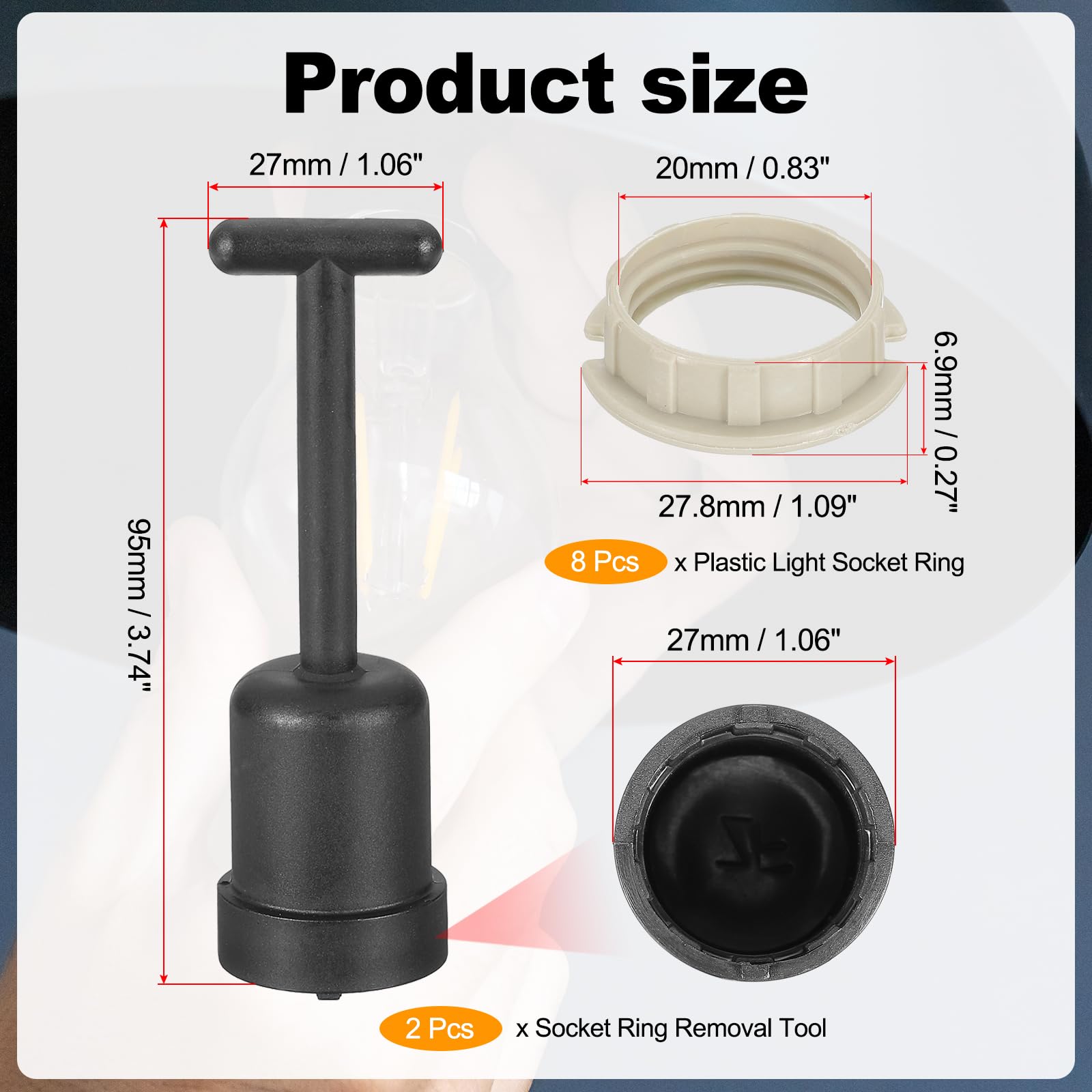 PATIKIL G9 Light Socket Rings Kit - Image 2