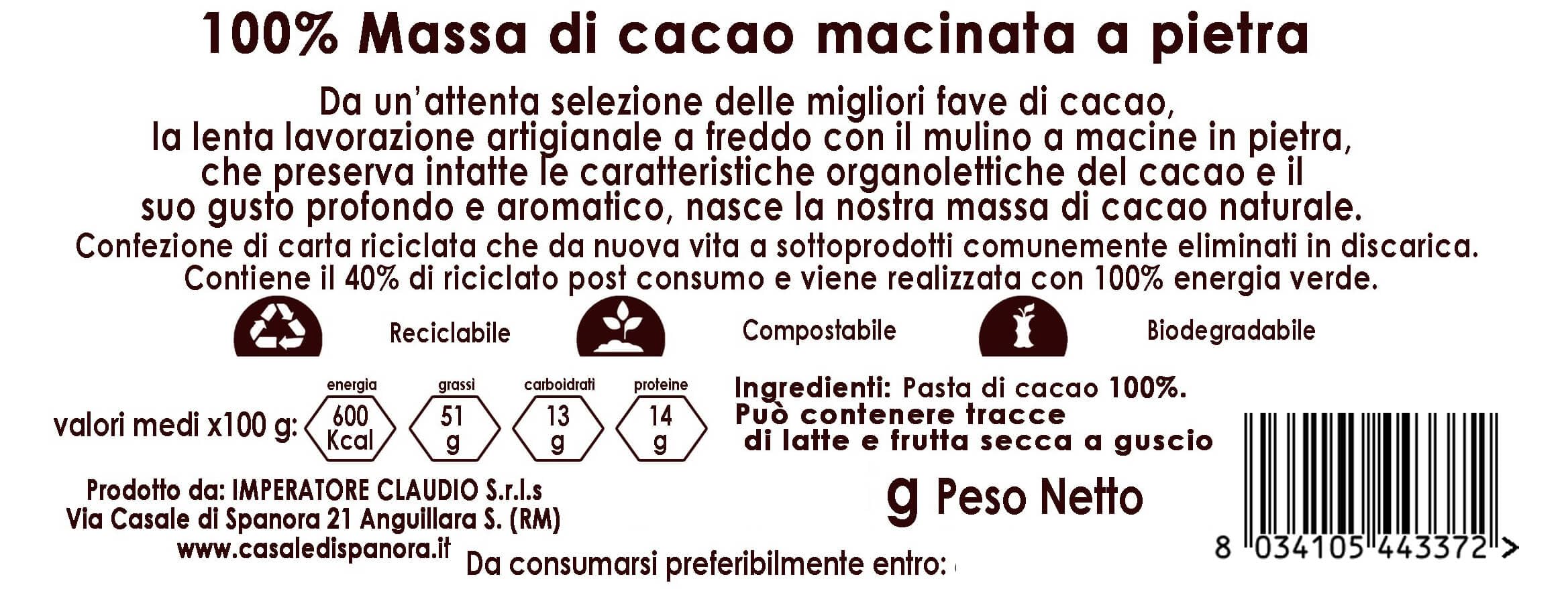 Set Tavolette MASSA DI CACAO 100% - 4pz da 95 gr (380gr)- Cioccolato Fondente 100% Artigianale MADE IN ITALY - Il Casale Di Spanora
