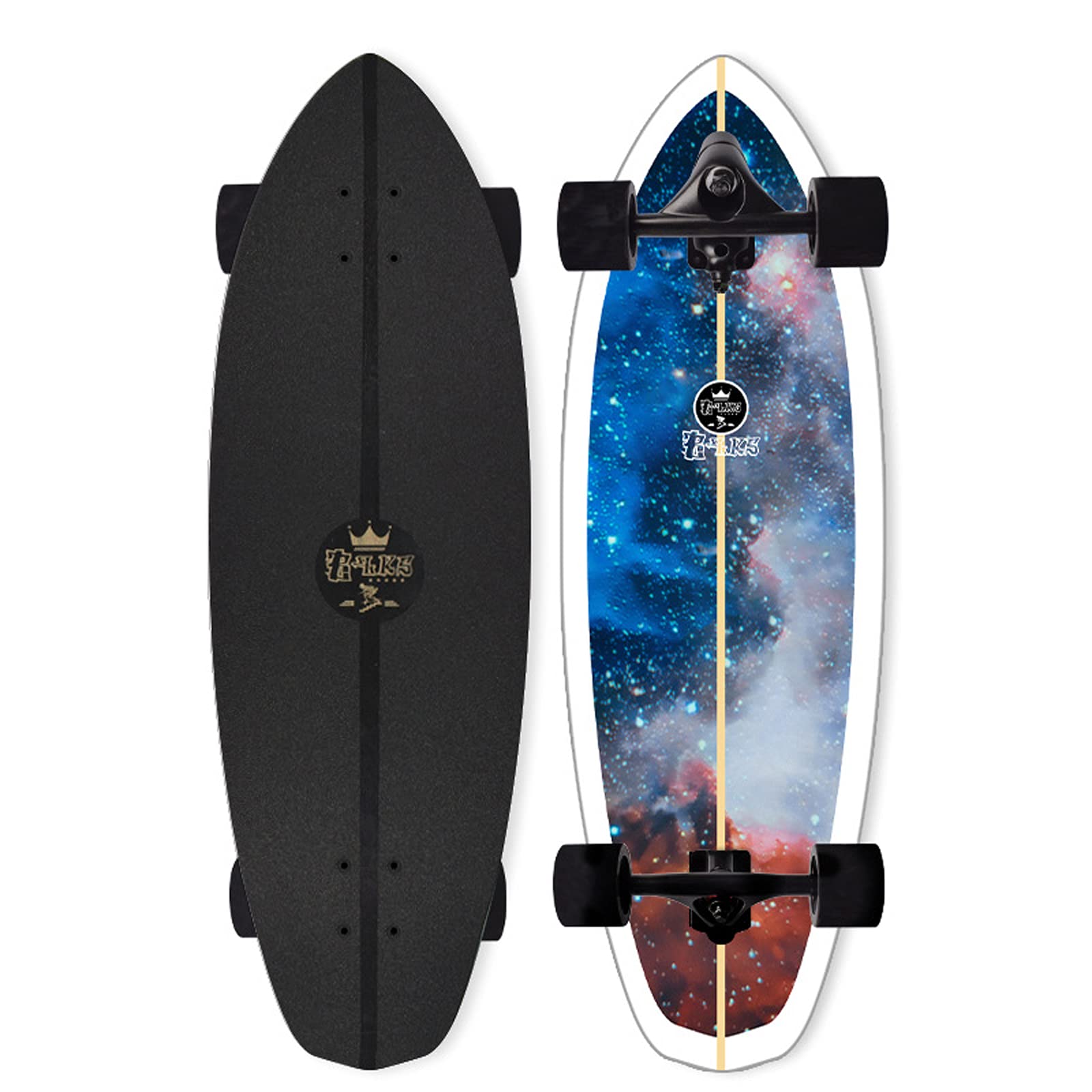 VOMI Carving Pumping Skateboard CX7 Eje Surf Skates (Diseño Estructura Resorte, más Flexible) 82×26cm, ABEC 11 rodamiento, 7 Capas Deck Arce Canadiense, para Principiantes niños Adultos Regalo