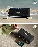 Vista 4 de Altavoz Bluetooth, altavoz retro StageSound inalámbrico, altavoz portátil con refuerzo de graves, 80 W, IP67 impermeable, luces LED, emparejamiento