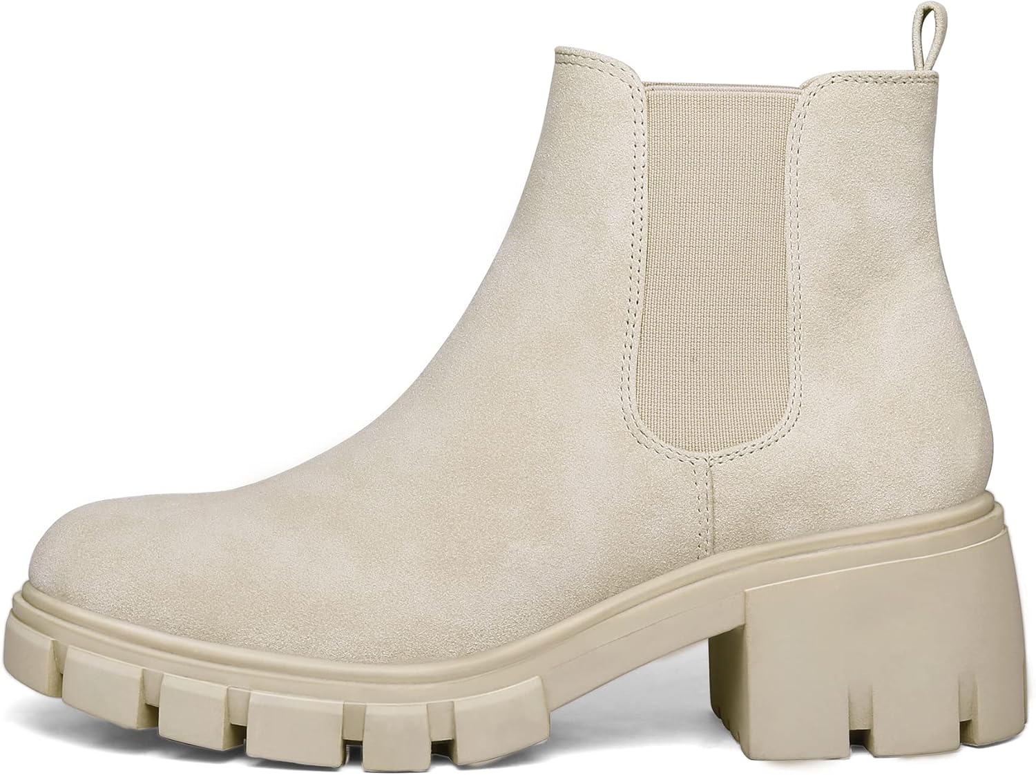 mysoft Women's Platform Chelsea Boots Lug Sole Slip On Chunky Block Heel Ankle Booties - Image 4