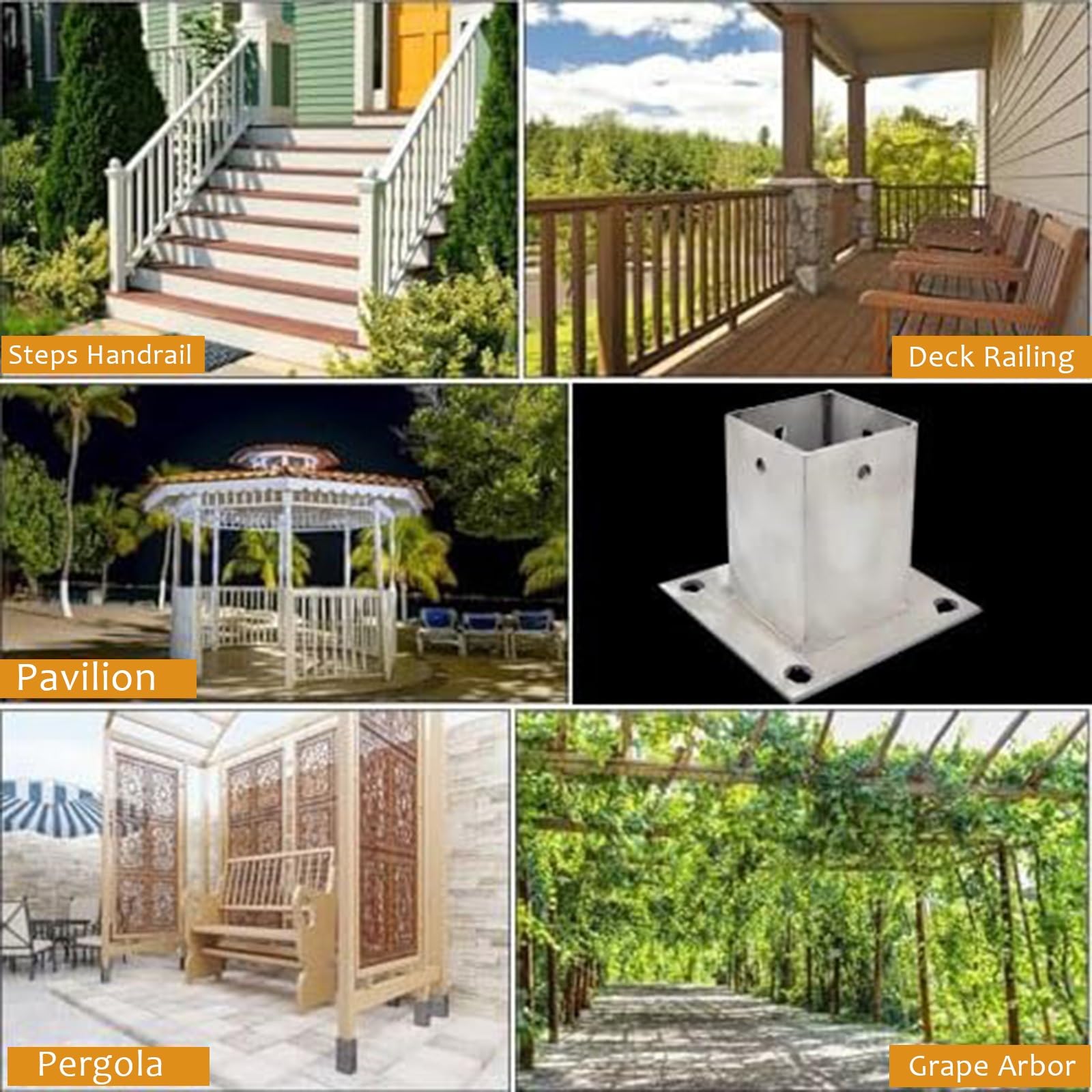 aufschraubhülse Edelstahl-Pfostenhalter, Anker Für Betonpfostensockel Für Verkehrssignale/Überwachungsmastsockel, Hochleistungsstahl-Pergola(Dia x H 9 x 8cm)