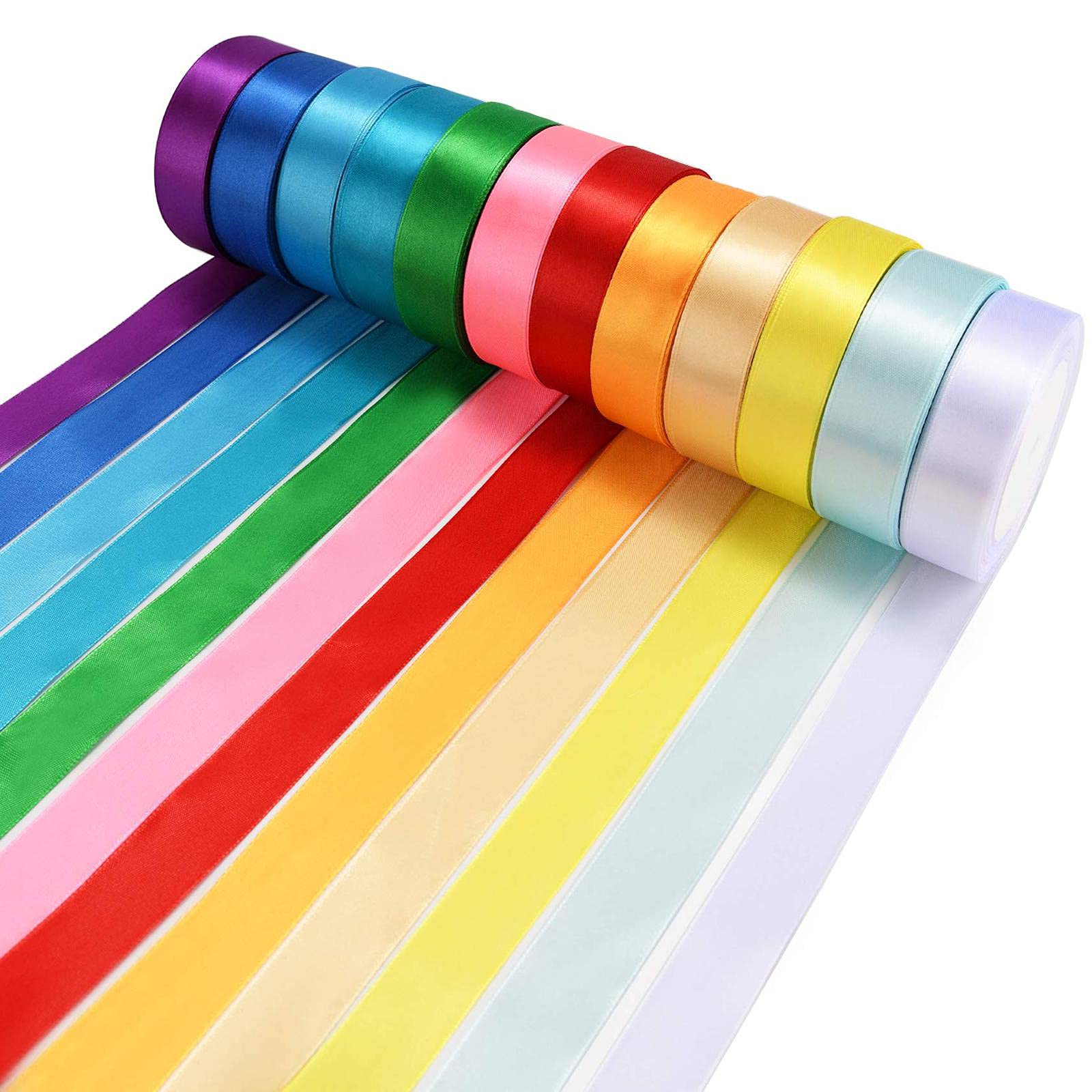 Ruban satiné double face 25 mm rouleau de polyester couture et emballage