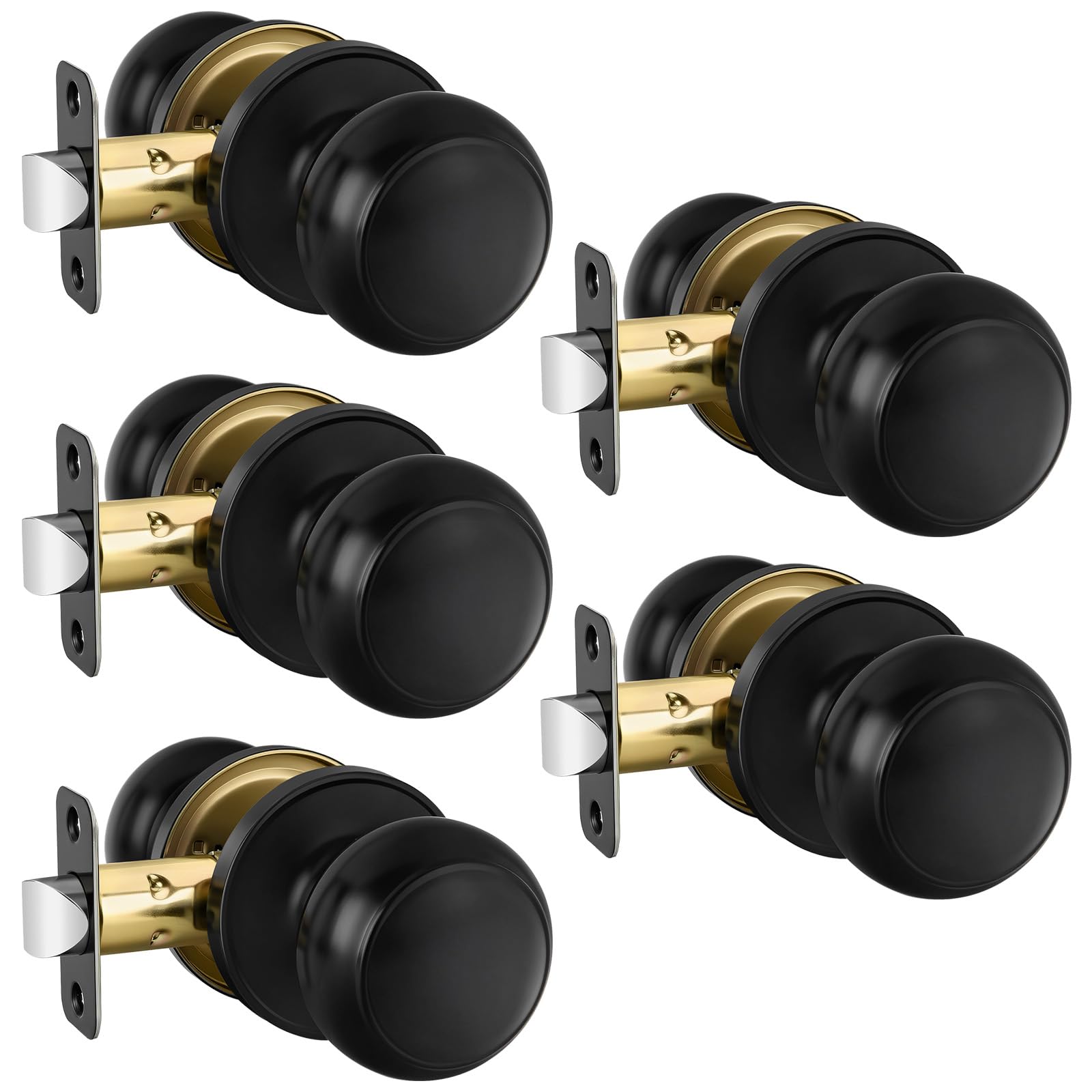 Haidms 6 Pack Matte Black Door Knobs Interior Privacy, Black Interior Door Knobs for Bedroom or Bathroom Classic Round Doorknobs Hardware — Amazon image 25