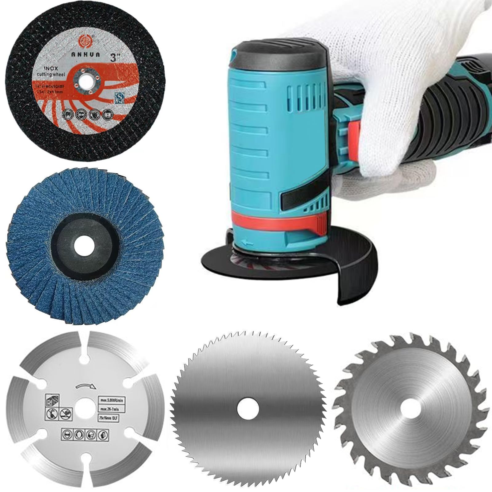 yowodana グラインダー 刃 75MM 【2026·グラインダー 5個セット】 ディスクグラインダー 木工用刃 金属 砥石 木材 切断 研磨 木材 研磨 タイルカット 石切り ポリッシュ(外径76mmx取付け穴径10mm)