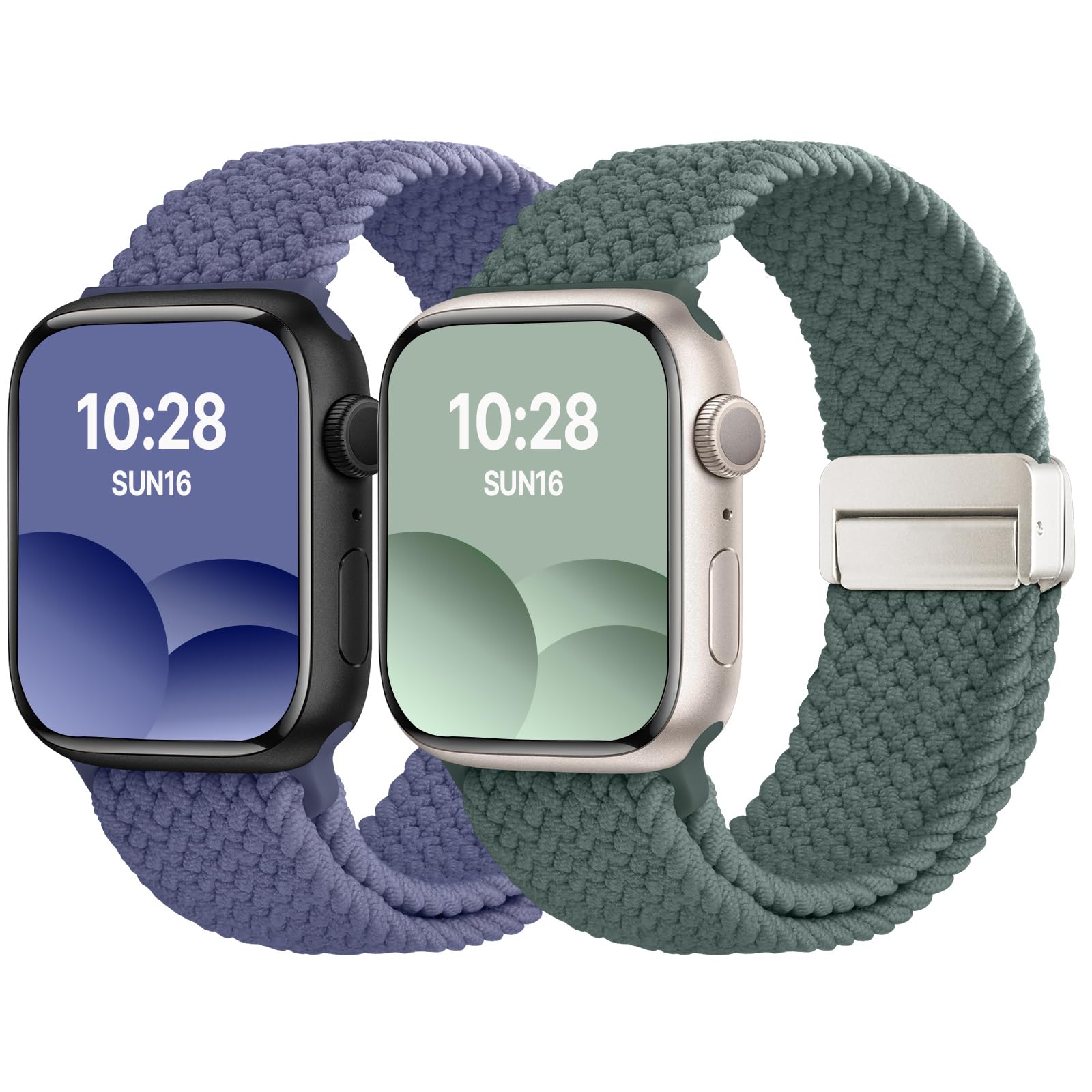Fullmosa Geflochtenes Armband 2026 – Kompatibel mit Apple Watch 40mm 41mm 42mm 38mm 45mm 46mm für iWatch SE 3 2, Series 11 10 9 8 7 6 5 4 | Sport Nylon-Armbänder mit Magnetverschluss für Damen Herren