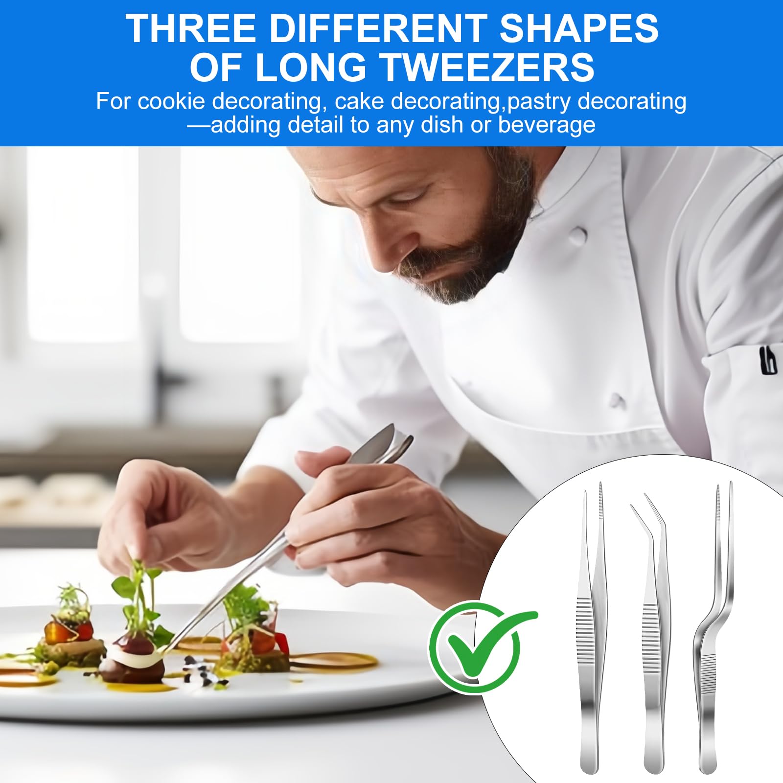 5 Pinzas De Cocina, Pinzas De Cocina De Acero Inoxidable, Pinzas Profesionales, Pinzas Para Espinas De Pescado, Pinzas De Acero Inoxidable, Tenazas De Acero Inoxidable, Para Decorar Alimentos — view 6