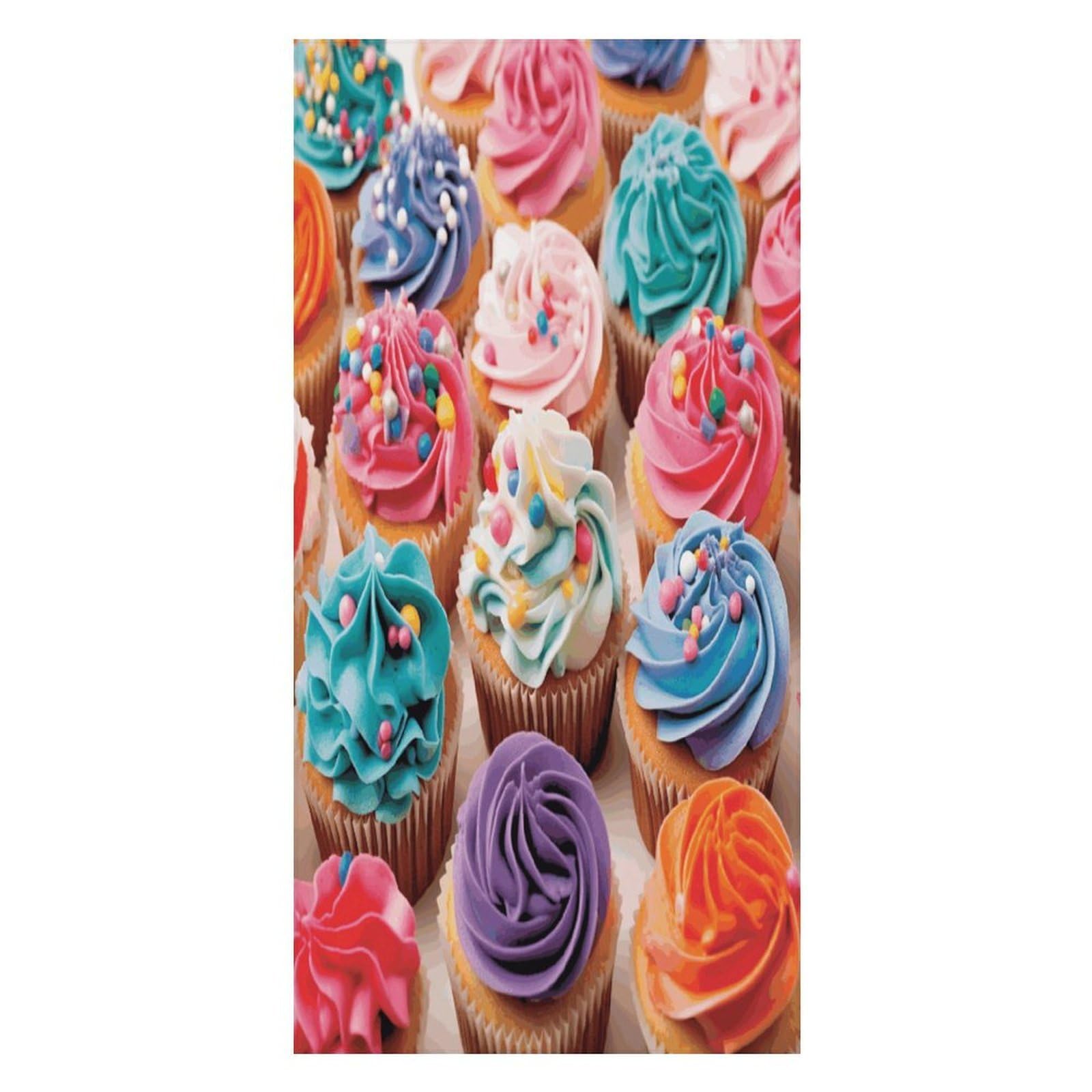 JTREHY Birthday Cupcakes Beach Towel Extremely Soft Oversized Towels Lightweight Sports Absorbent Bath Towel Suitable 160"x80" for Swimming Camping Beach
