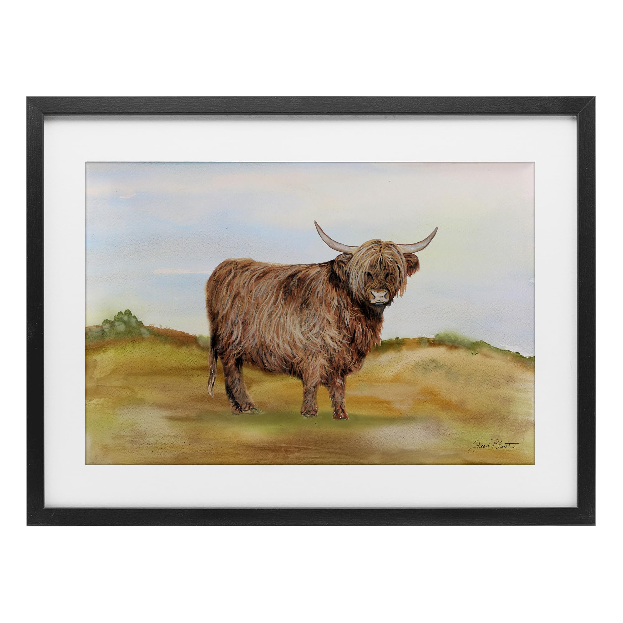 Stupell Industries Farm Animal In Pasture Black Framed Print Under Glass, design by Jean Plout, 14 x 20