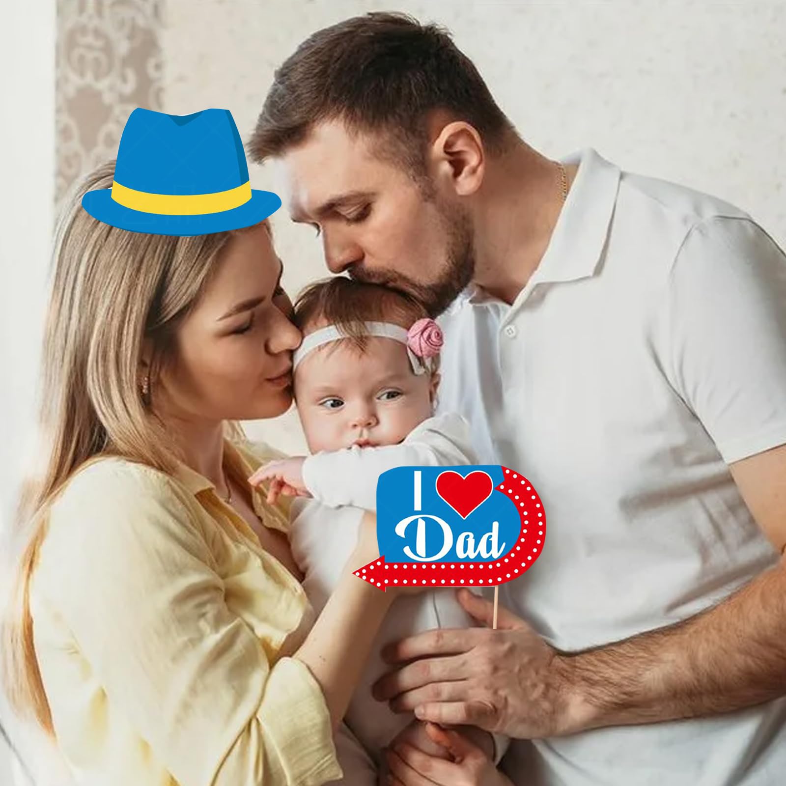 28-teiliges Vatertag Photo Booth Set – Lustige Requisiten Mit 'We Love Dad' Motiven