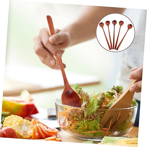 Miniatura 7 de HEMOTON Cuchara de madera con mango largo, cucharas de mezcla, cuchara de café de madera, cuchara de gelatina, cucharas de café, cucharas de cocina