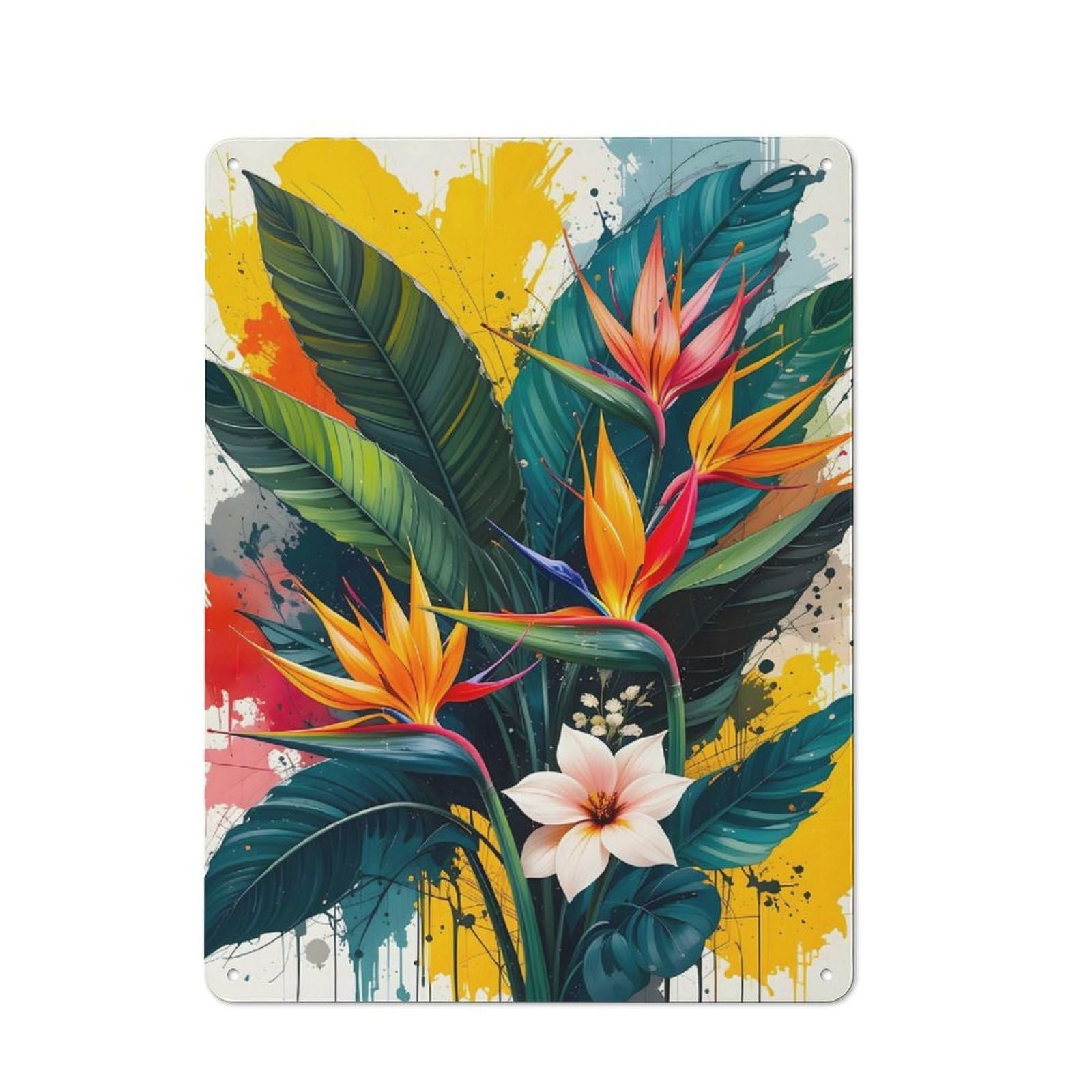 Junmoney Jungle Dreaming Country Metal Wall Decor 40X30cm, Tin Wall Plaque For Cottage, Kitchen, Hallway Or Breakfast Nook