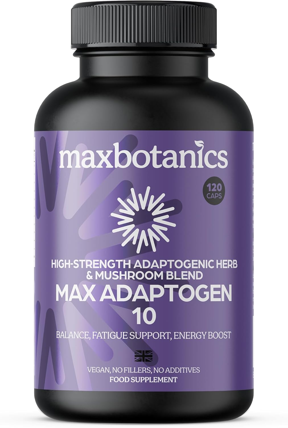 Max Adaptogen 10 | Ashwagandha, Bacopa, Holy Basil, RhodioIa Rosea, Schisandra, Cordyceps, Gotu Kola, Siberian Ginseng, Panax Ginseng, Astragalus | Natural | Vegan | (120 Capsule Bottle)