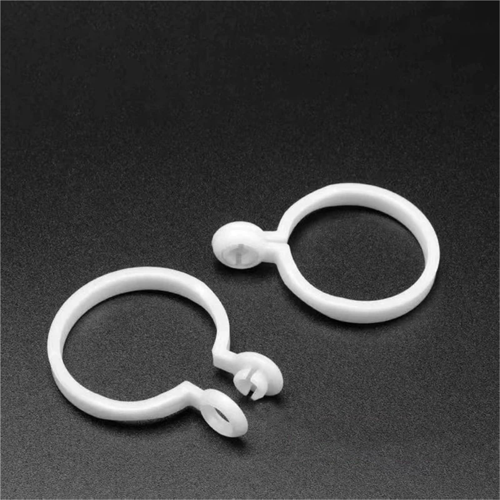 Anneaux de rideaux, Anneaux de rideau 270 pièces, anneau fendu en plastique blanc, romain coulissant silencieux, diamètre intérieur 35mm