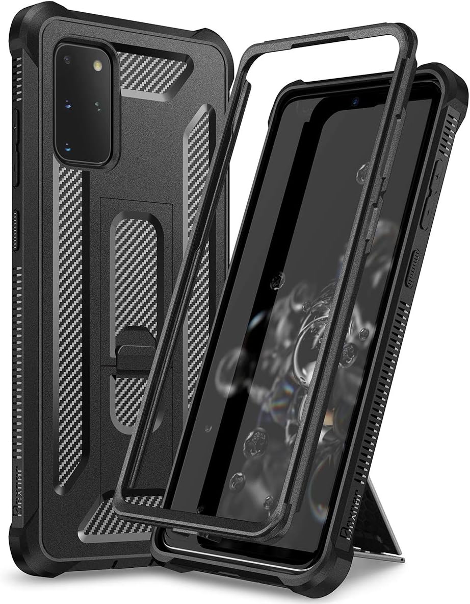 Dexnor S20 5G Case, Galaxy S20 Case with Kickstand Full Body Heavy Duty Military Grade Protection Defender Shockproof TPU Bumper Rugged Protective Case for Samsung Galaxy S20 5G 6.2" Black