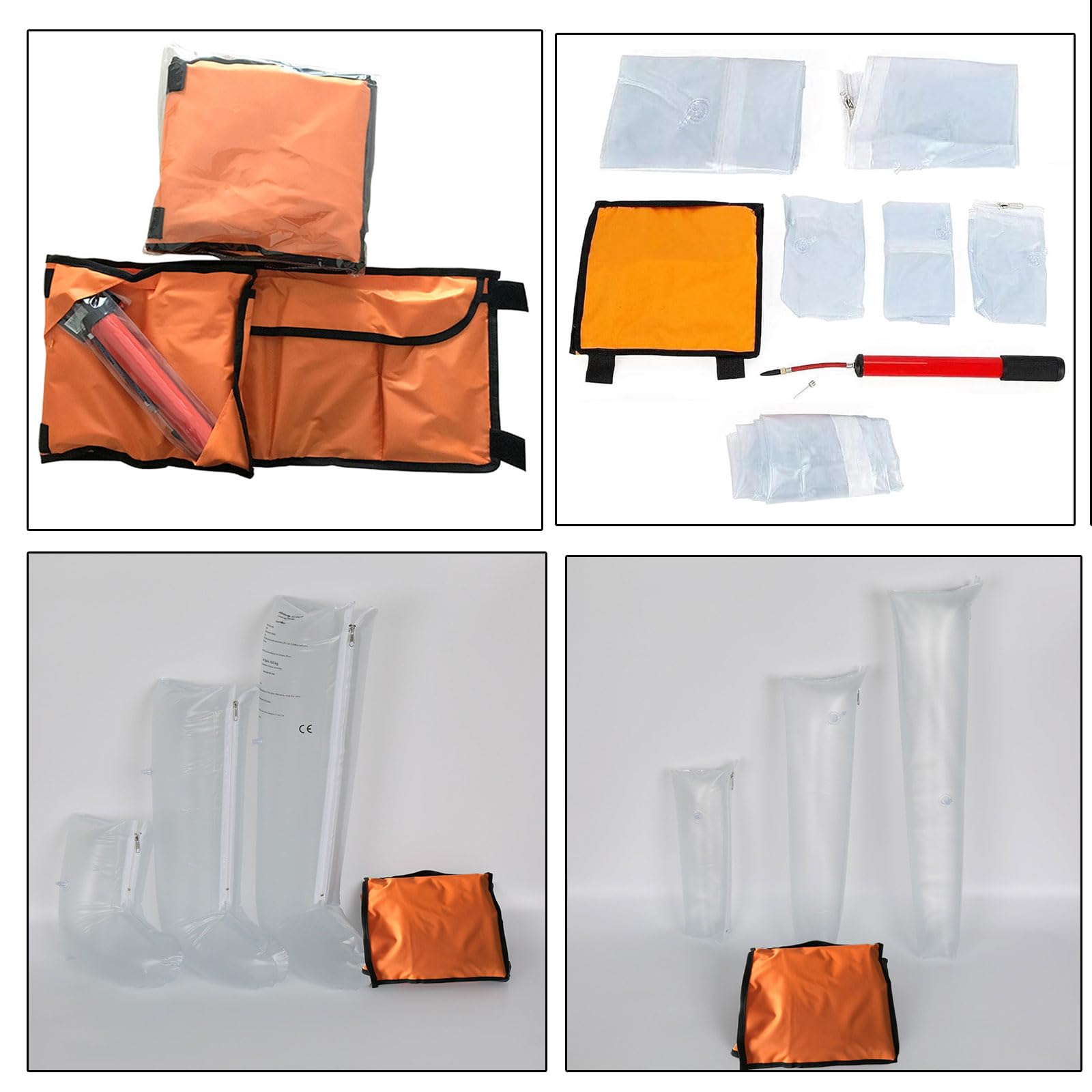 Juego de férula inflable de emergencia con bomba para inmovilización de fracturas, kit de primeros auxilios para uso doméstico y exterior