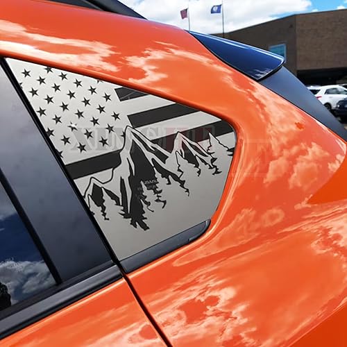 Miniatura 2 de Xinghe 2 piezas para Subaru CrossTrek XV 2018-2023 Calcomanía de Bandera Americana para Ventana Lateral Trasera, Calcomanía Adhesiva de Bandera USA