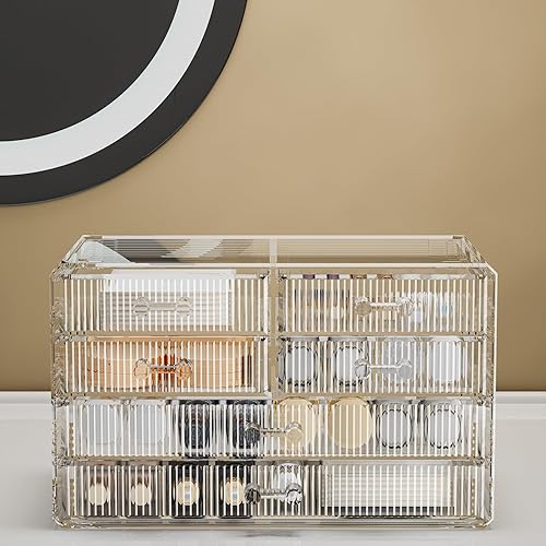 Miniatura 5 de Organizador de maquillaje transparente con cajones acrílicos, organizador de maquillaje ideal para tocador o tocador con cajones de almacenamiento