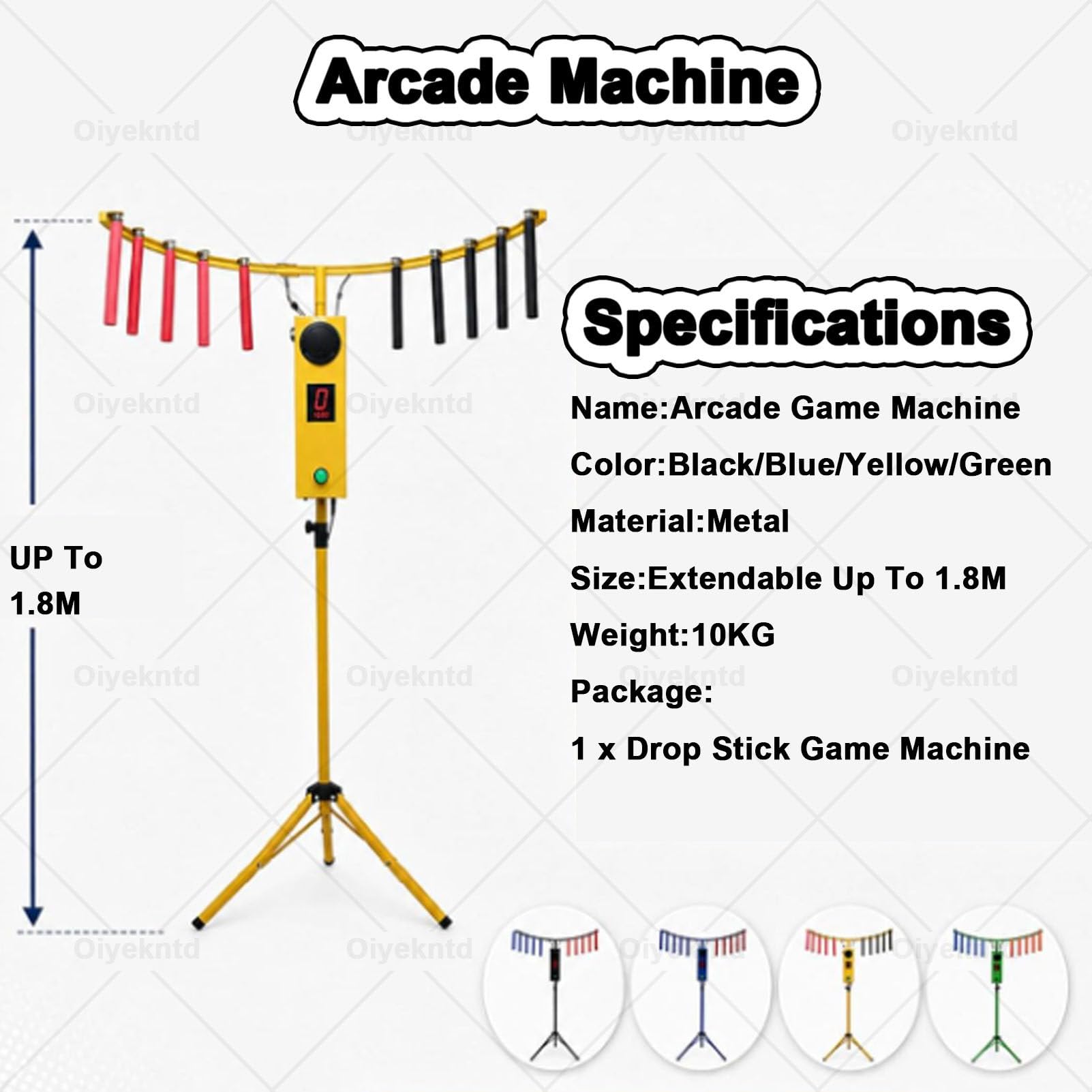 Gioco di Allenamento della coordinazione Occhio-Mano con bastoni acchiappa-riflessi, Ideale per Feste, Eventi aziendali e Serate in Famiglia, con luci LED e Musica reattive Yellow
