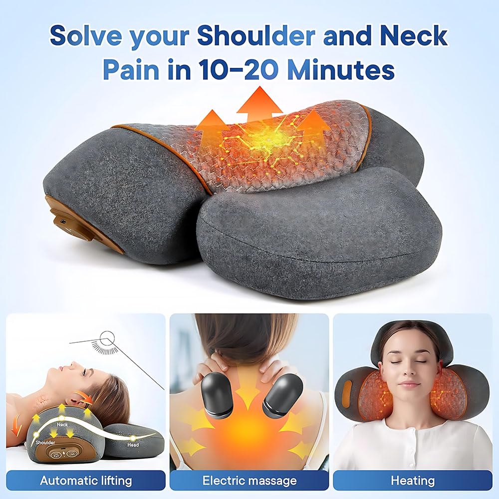 Callixe Thera Pillow Massage Neck Hump 3-in-1 Comfort Support for Neck Shoulder Upper Back, Portable Relaxation for Home Office Travel — view 5