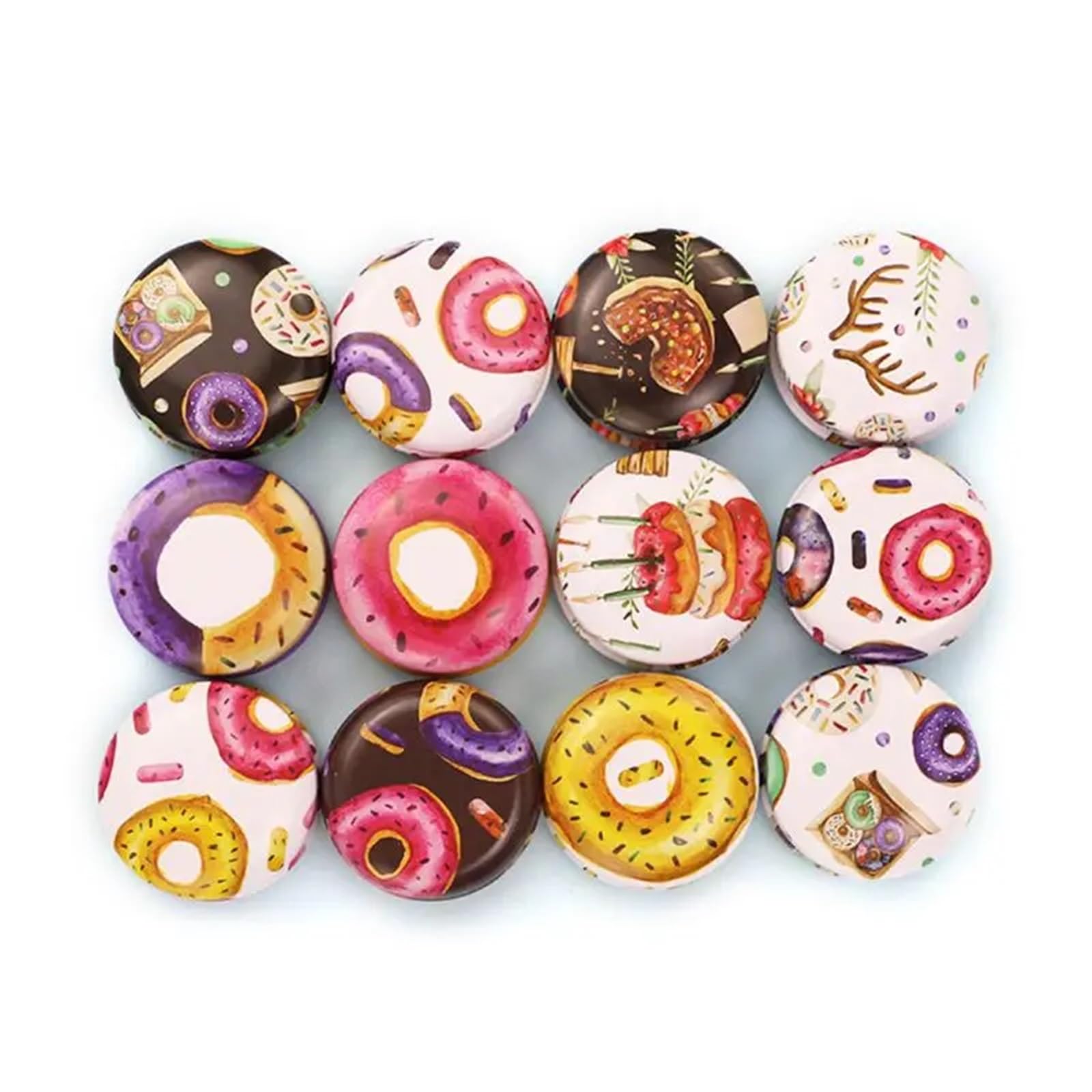 Candle Jars, 12pcs Mini Flower Tin Box Candle Jars DIY Candle Jar Balm Round Empty Lipstick Case(A)