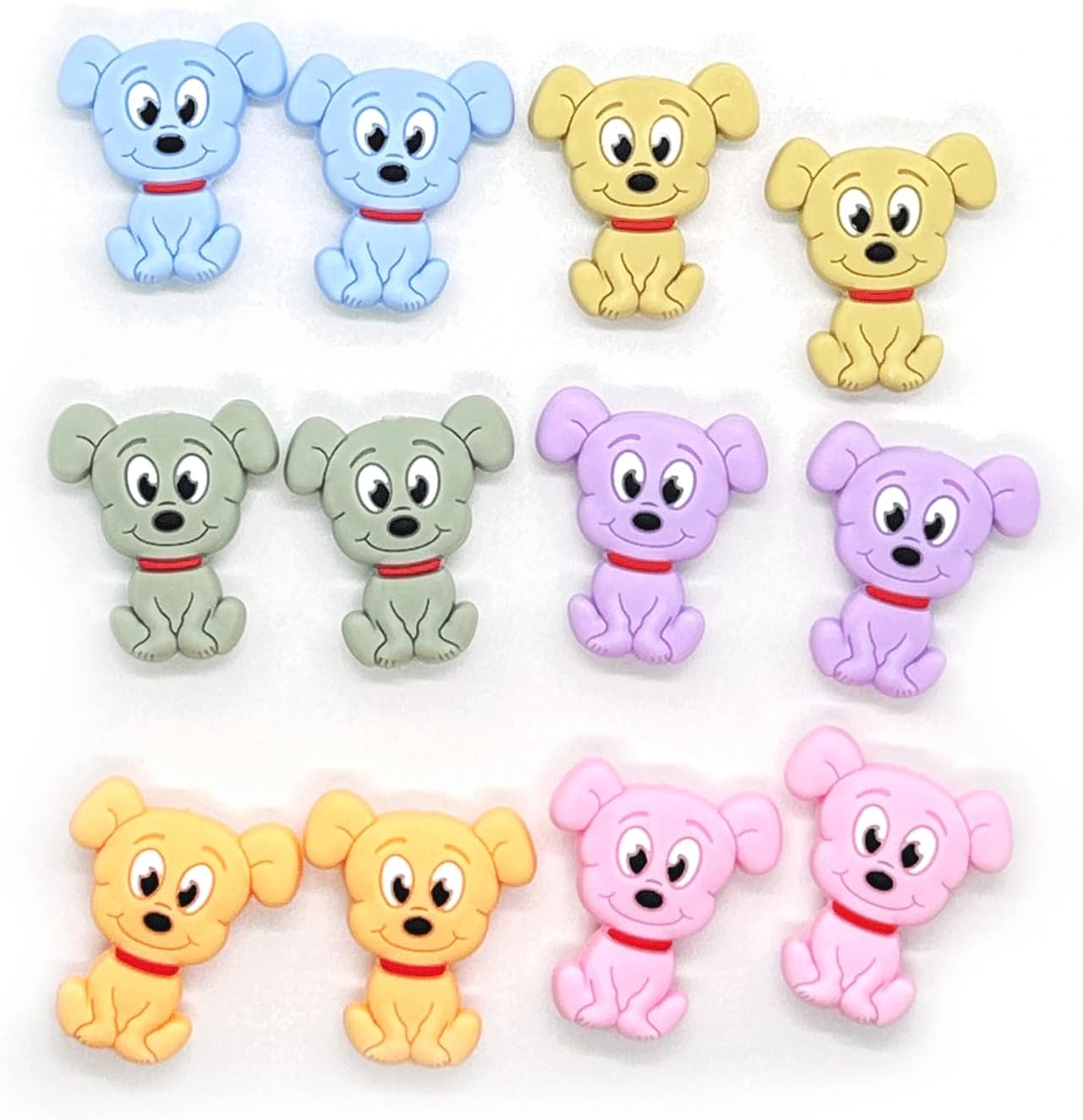 12PCS Dog Silicone Beads, Colorful Focal Bead, Animal Loose Beads Bulk for Pens Keychain Necklace Bracelet Lanyard Jewelry Making Accessories DIY Handicrafts - Image 6
