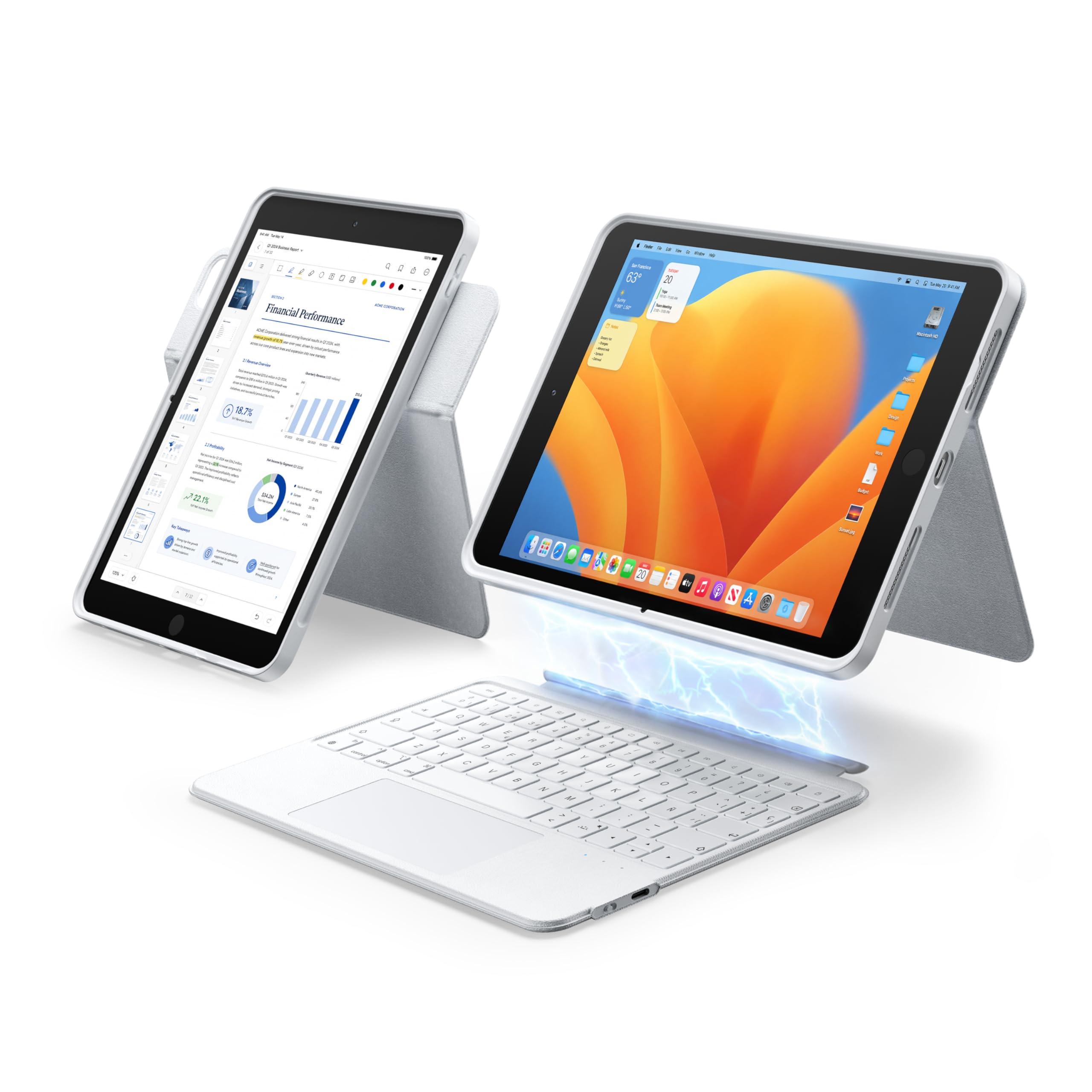 Teclado iPad 7 generación trackpad multitáctil desmontable retroiluminado Ñ 8