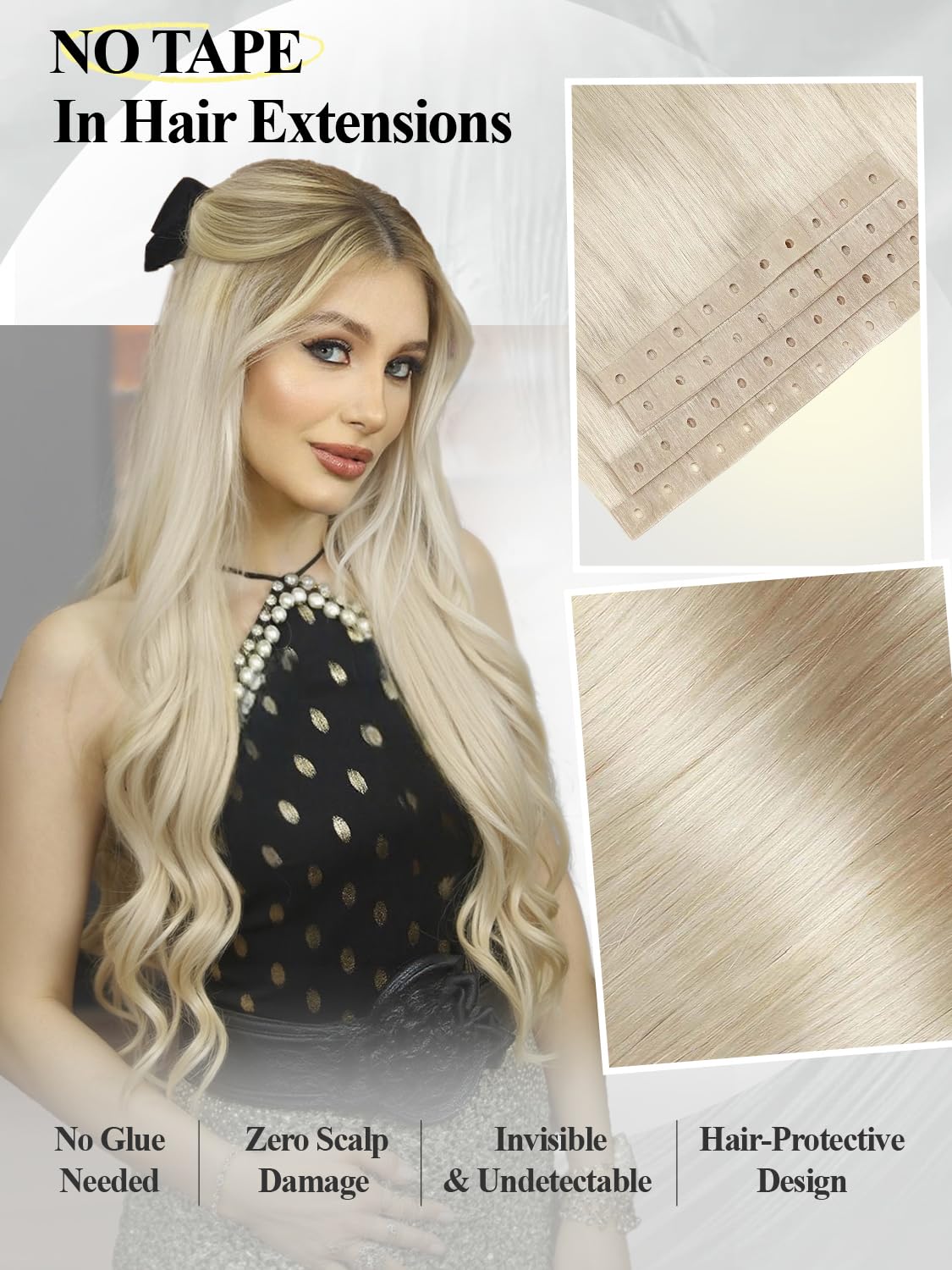 Amazon.com : Micro Ring PU Hair Extensions Glueless Remy  display picture 1