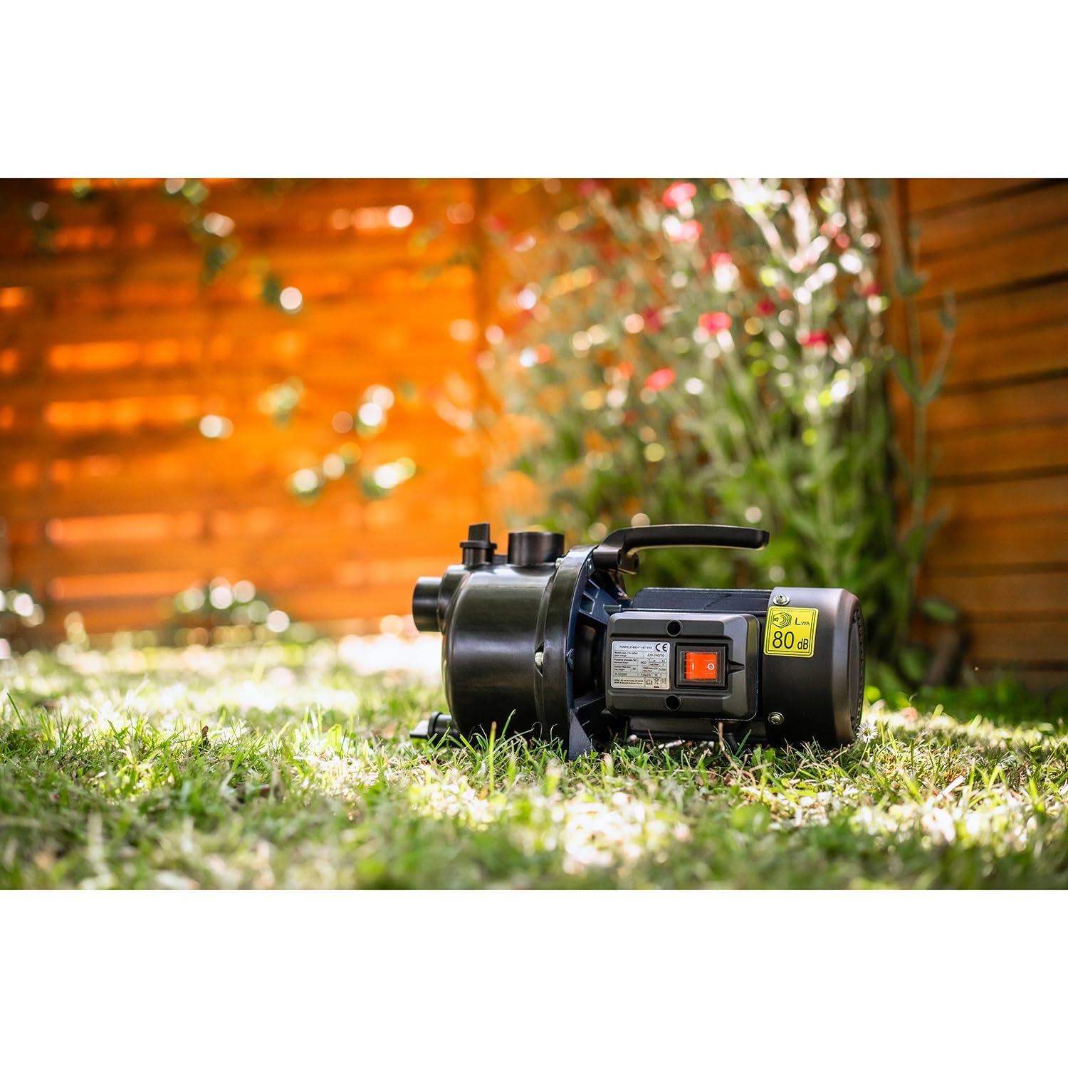 SPIDO - ECOP JE-600-P - Pompe d’arrosage manuelle 600 W - Débit 3 m³/h - Pression 3,5 bars - Avec kit aspiration PVC 4 m Ø 22 mm