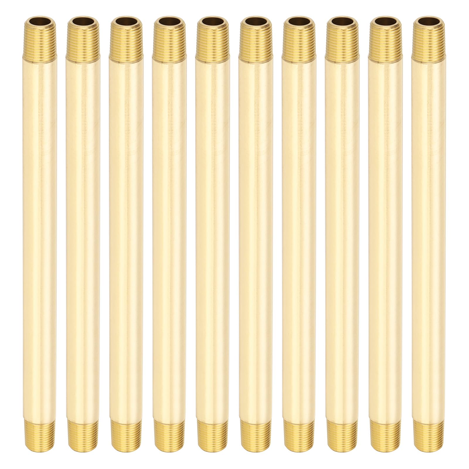 PATIKIL Raccordo Maschio In Ottone 1/8" x 1/8" NPT Con Prolunga Lunga, 10Pezzi Prolunga Diritta Per Collegamento Di Sistemi A Combustibile, Aria, Acqua, Olio, Gas, 1200PSI