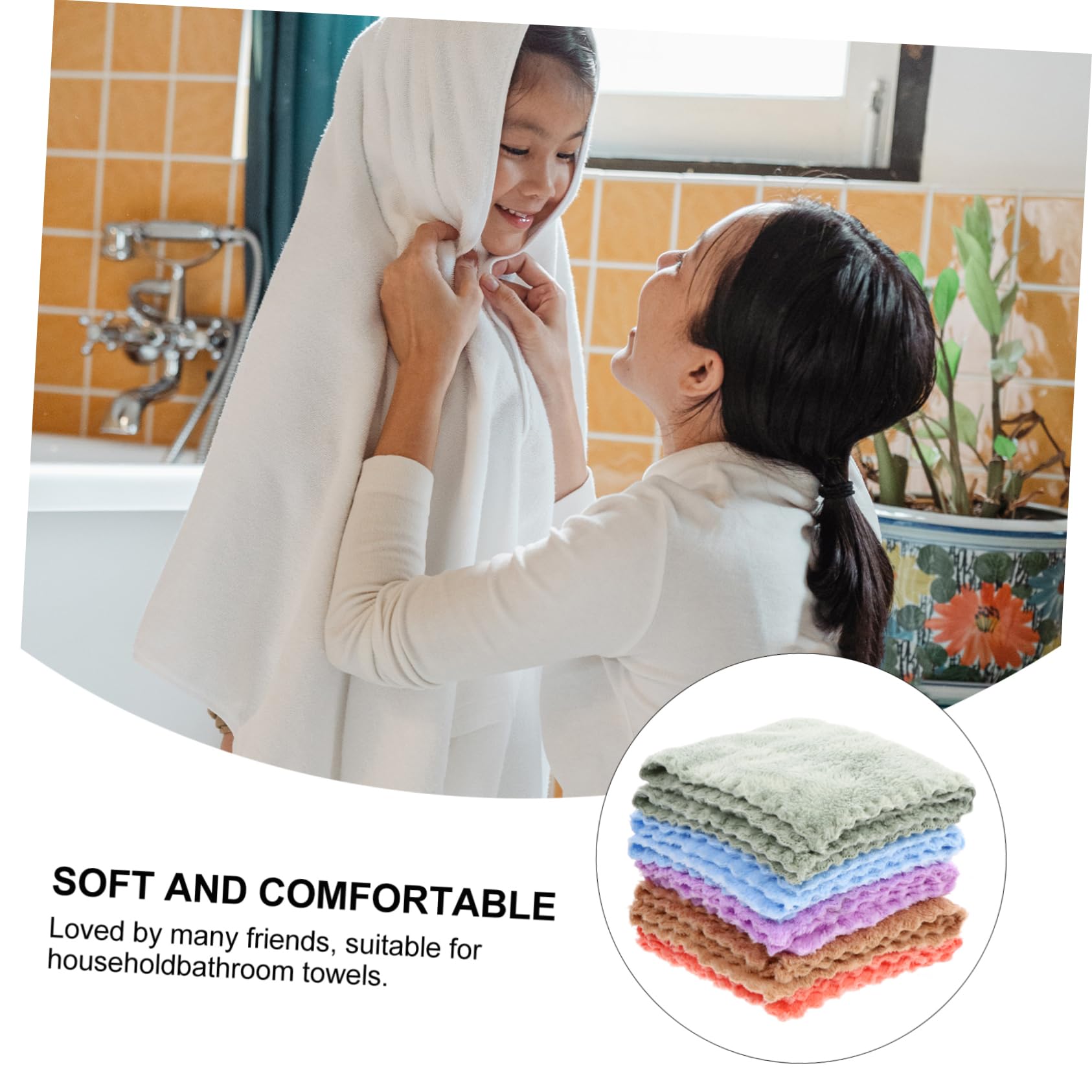 BESPORTBLE 10Pcs Fleece Bath Towels for Newborns and Reusable Wipes and Washcloths Gentle Delicate Skin Multi Use Face and Bath Towels