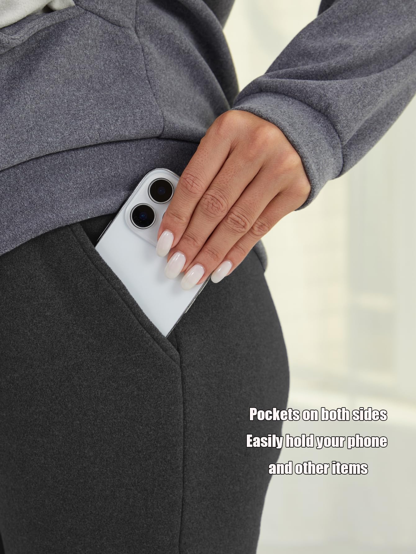 PARNIXS Leggings termici premaman con tasche e fodera in morbido pile – Pantaloni da yoga Active Mom – edizione ispessita