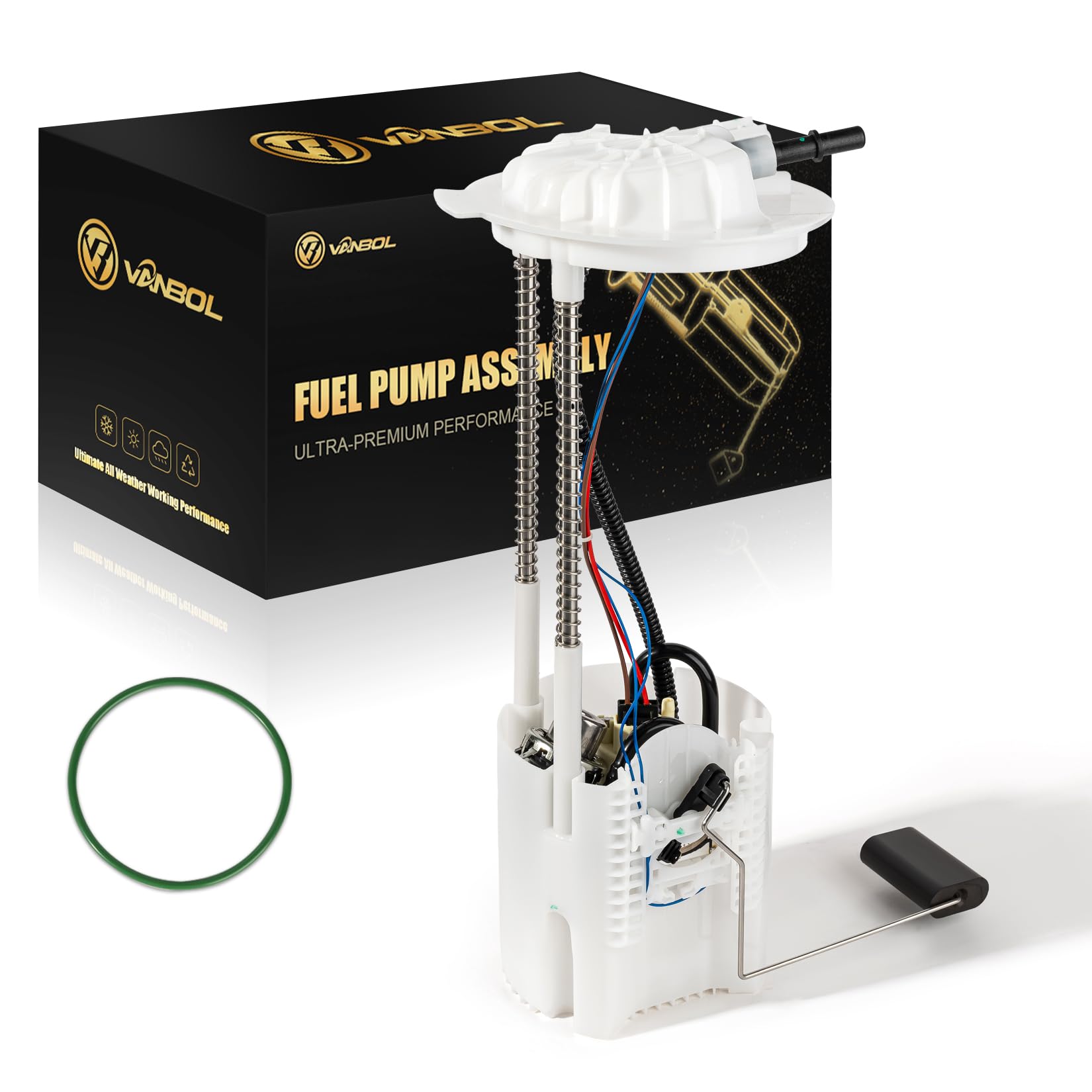 VANBOL Electric Fuel Pump Module Assembly Compatible with Dodge Ram 1500 2011-2017 3.7L 5.7L Replace E7270M SP7118M VANBOL0129 with Sending Unit