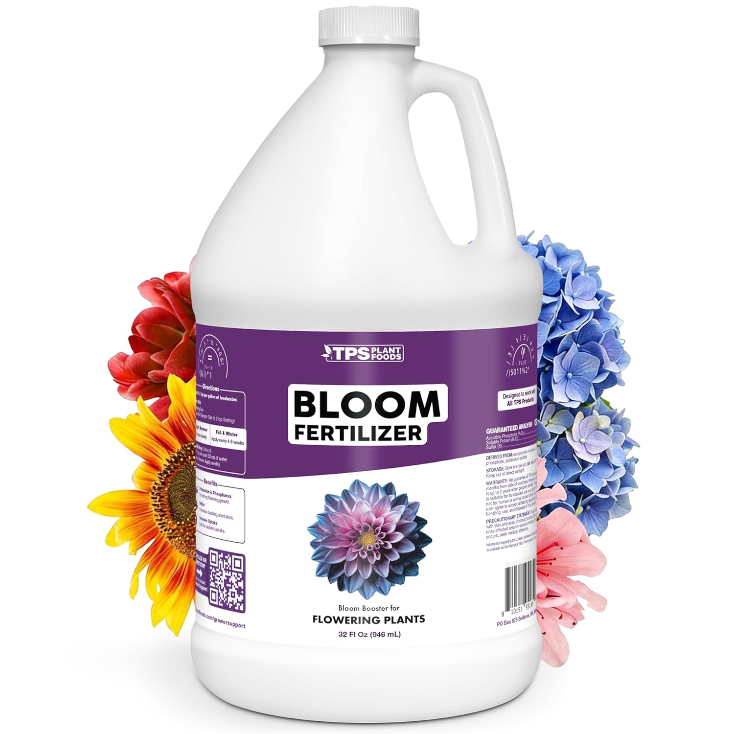 Bloom Booster Fertilizer – Bloom Fertilizer, Liquid Plant Food for More Blooms, Bigger Flowers & Stronger Bud Development, 1 Gallon