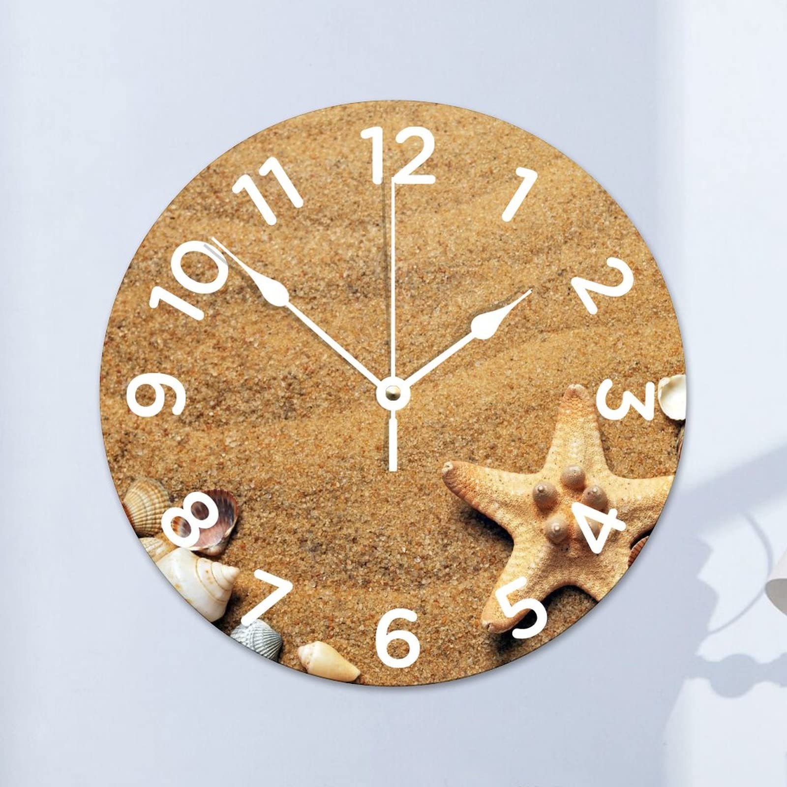 Horloge murale silencieuse sans tic-tac ronde en bois 38cm