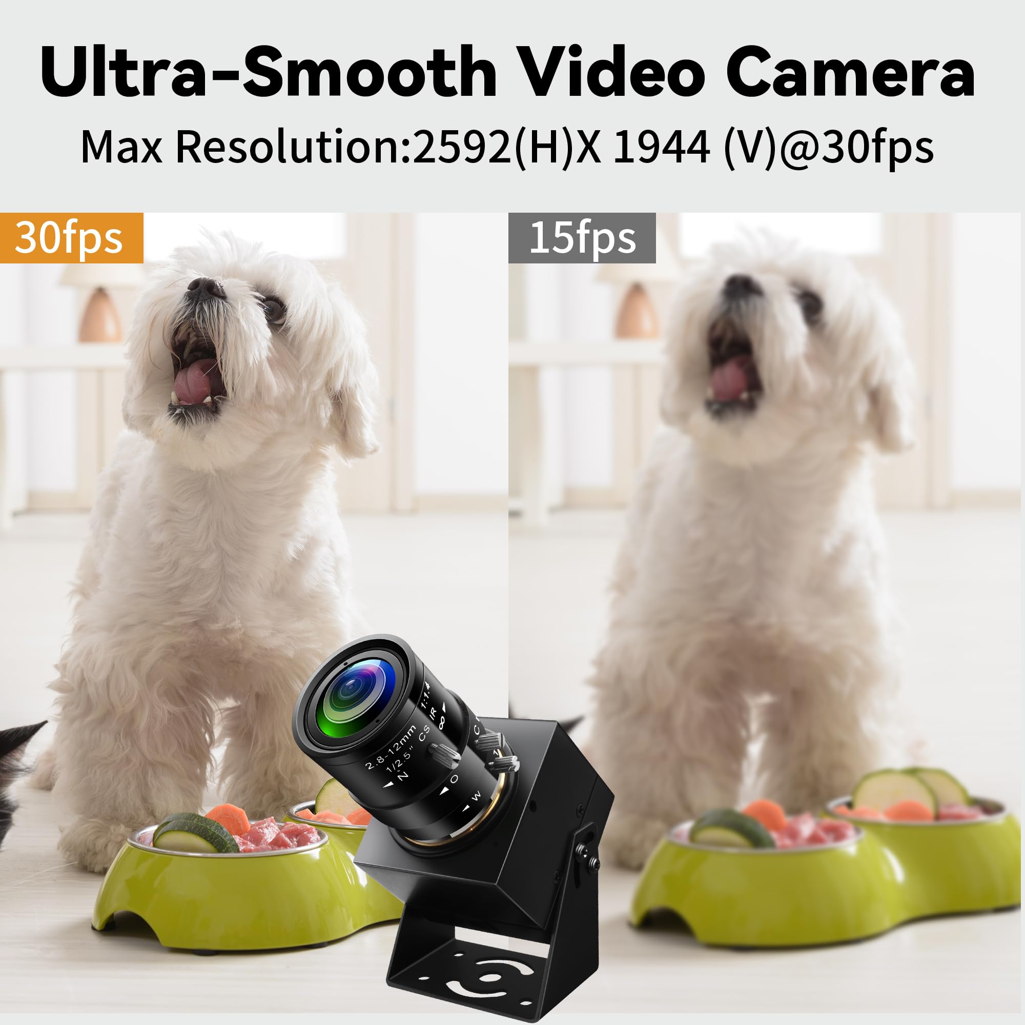 ELP 5 Megapixel USB Kamera CS Mount Webcam mit manuellem Fokus und 2,8–12 mm 4-Fach optischem Teleobjektiv 1944P 30fps Farbsensor Industriekamera kostenloser Treiber für Windows Linux Mac