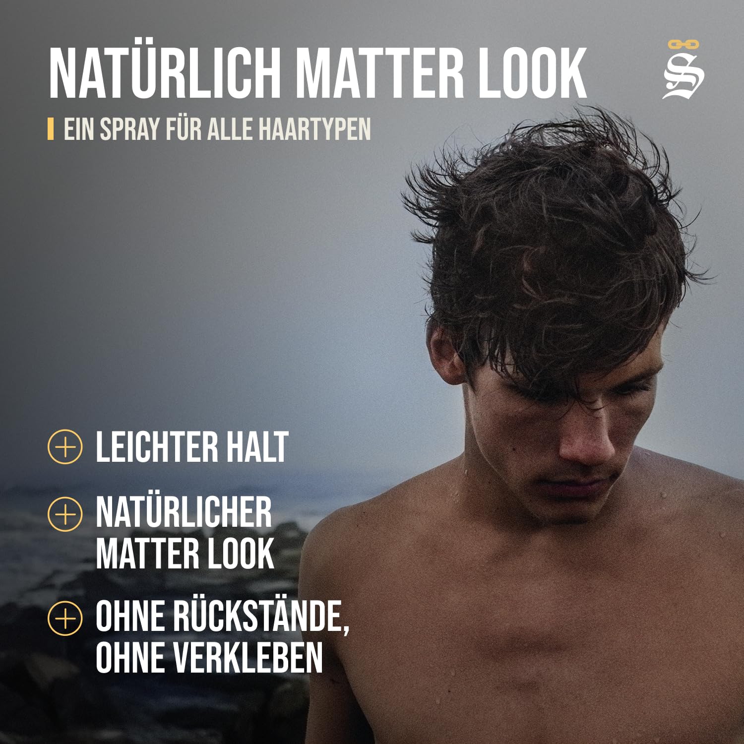 Störtebekker® Premium Sea Salt Spray Sandelholz – Salzwasserspray mit natürlichem Meersalz für Volumen, Glanz & flexiblen Halt – vegan, ohne Silikone & Parabene (200 ml) - Texture Spray Haare