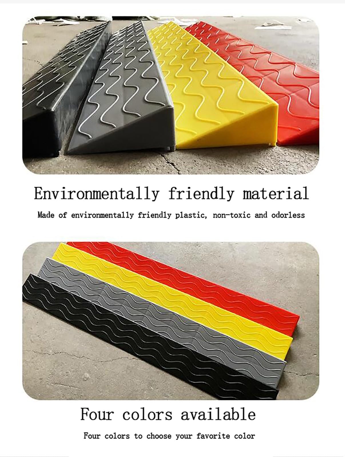 Rampas para Sillas de Ruedas Escaleras Ducha - Rampa de Bordillo Acceso Minusválidos y Ancianos con Sillas, Andadores,Scooters,Motos,Perros 7.5CM
