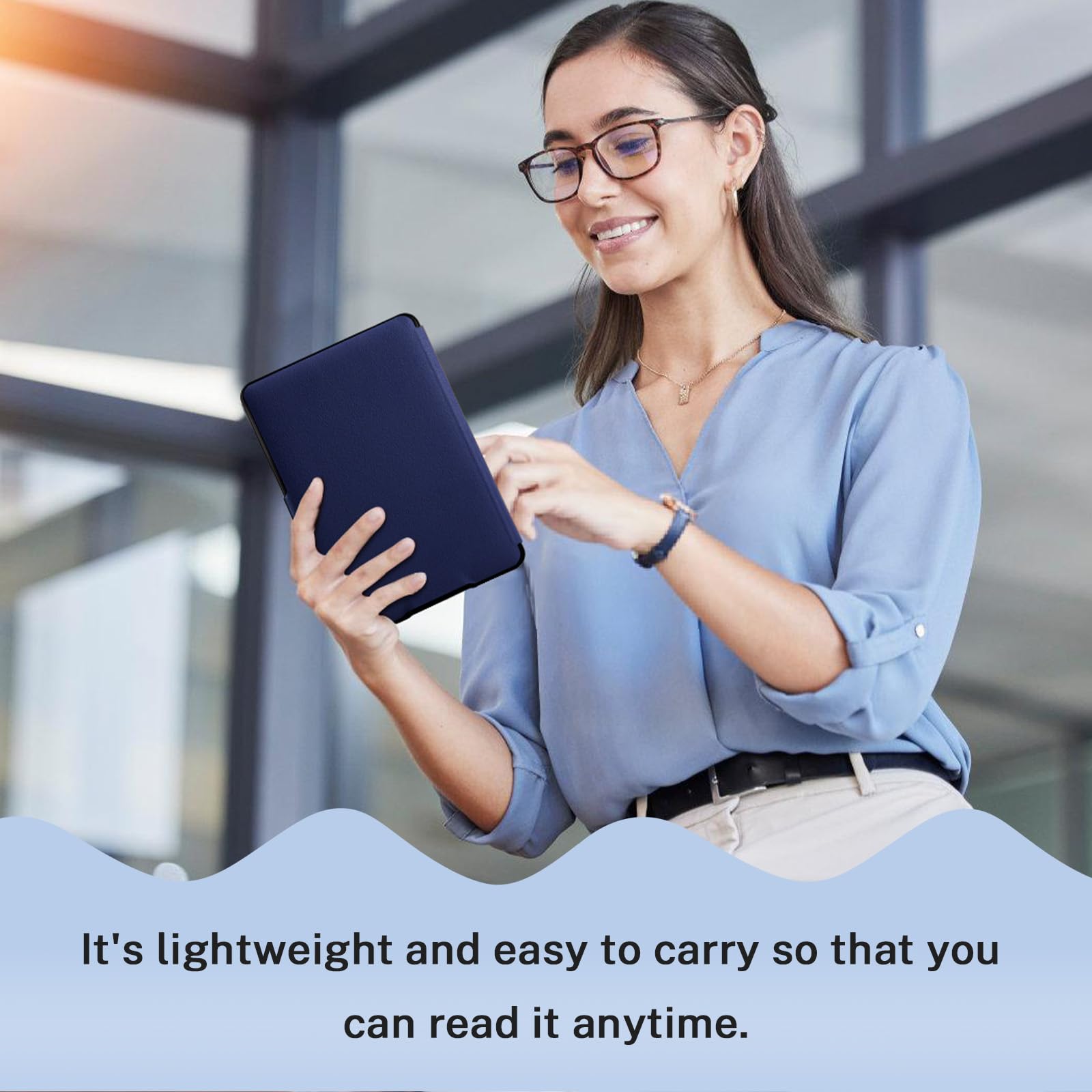 Smart-Hülle kompatibel mit Kindle Paperwhite 5. / 6. / 7. Generation E-Reader (2012–2018 – Modellnummer: EY21 & DP75SDI), inklusive Displayschutzfolie, Premium-PU-Leder-Hülle mit automatischer Sleep