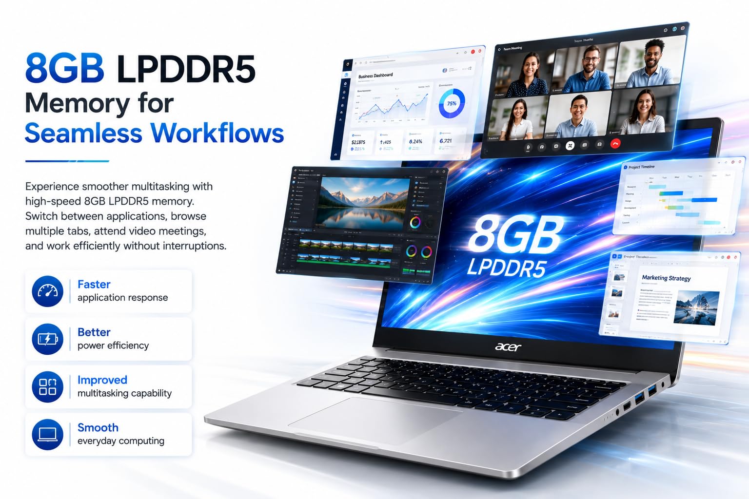 Acer One 14 Laptop Z14-55M | 14" HD Display | AMD Ryzen 3 7320U — Amazon image 4
